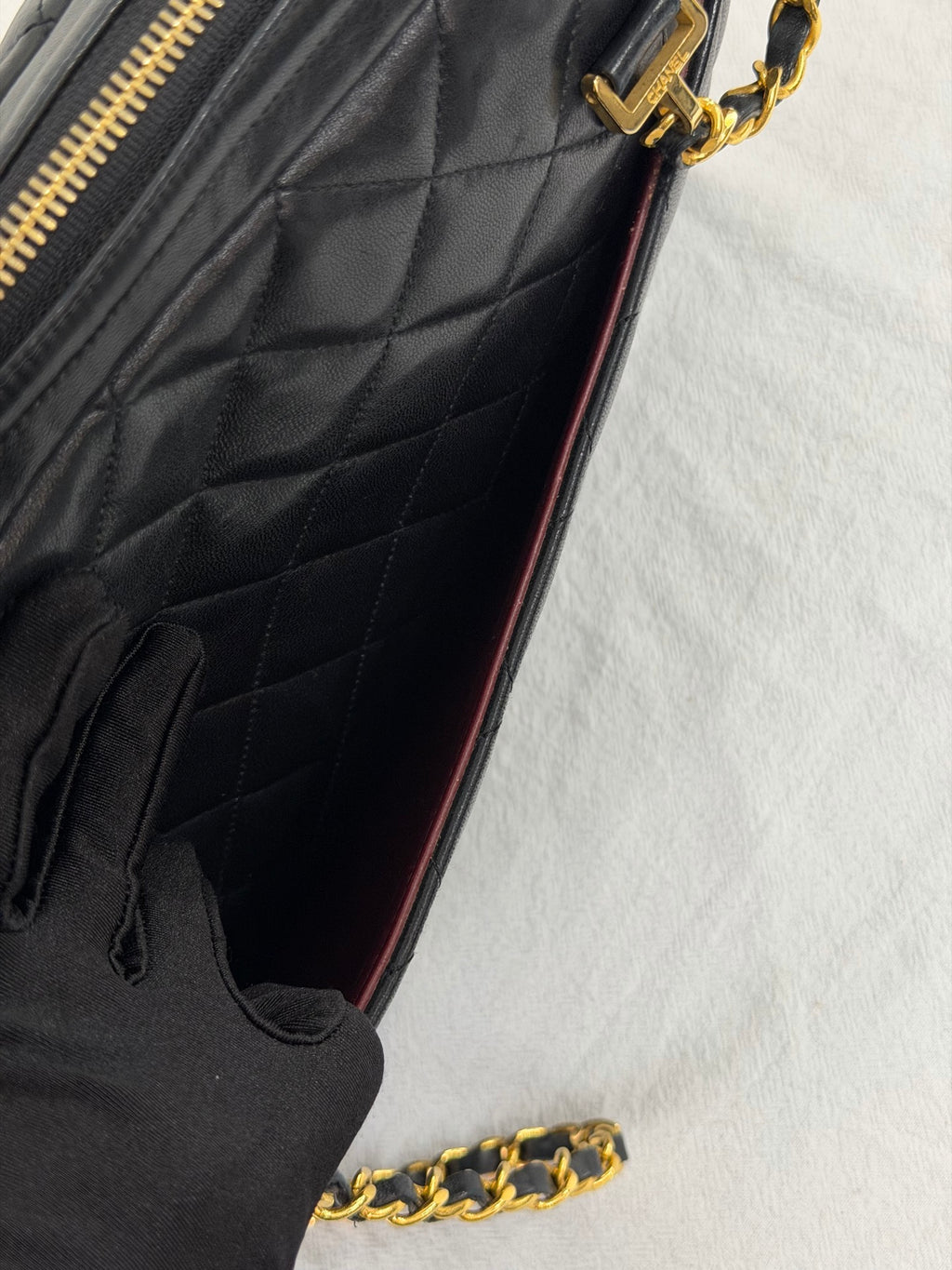 CHANEL Large Lambskin Quilted Front-Pocket Camera Tote Bag