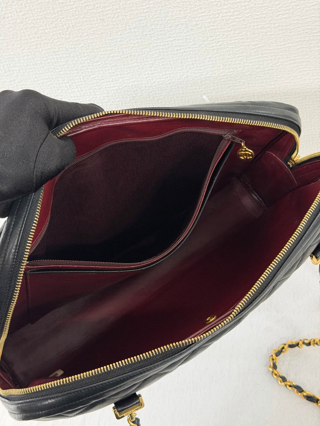 CHANEL Large Lambskin Quilted Front-Pocket Camera Tote Bag