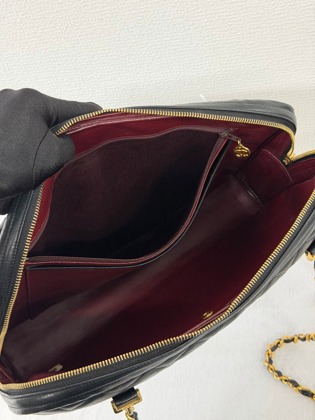 CHANEL Large Lambskin Quilted Front-Pocket Camera Tote Bag