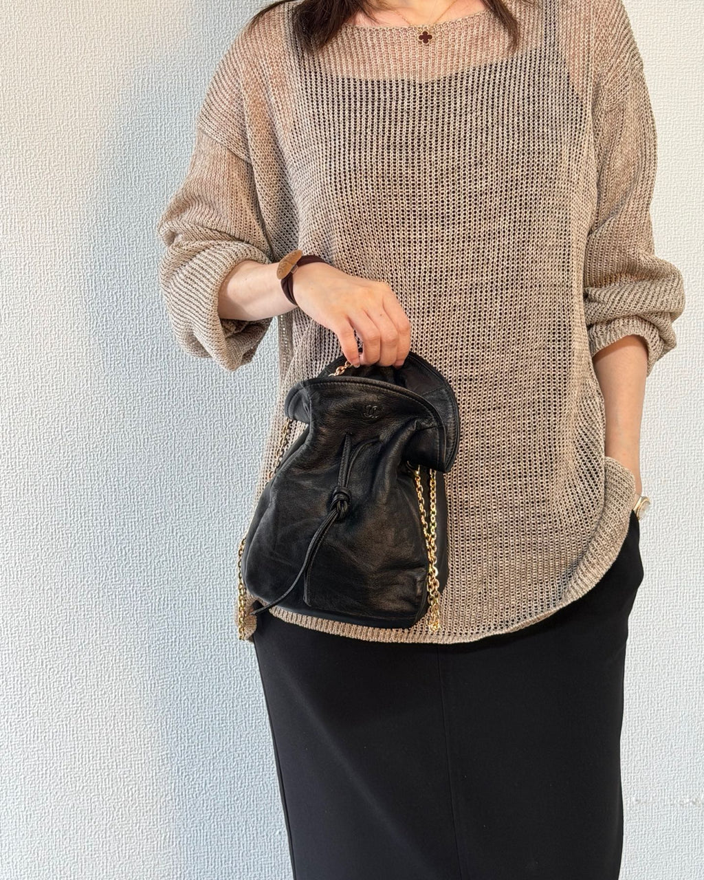CHANEL Lambksin Bucketbag