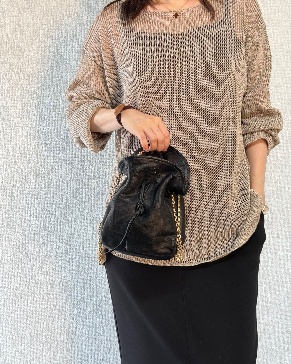 CHANEL Lambksin Bucketbag