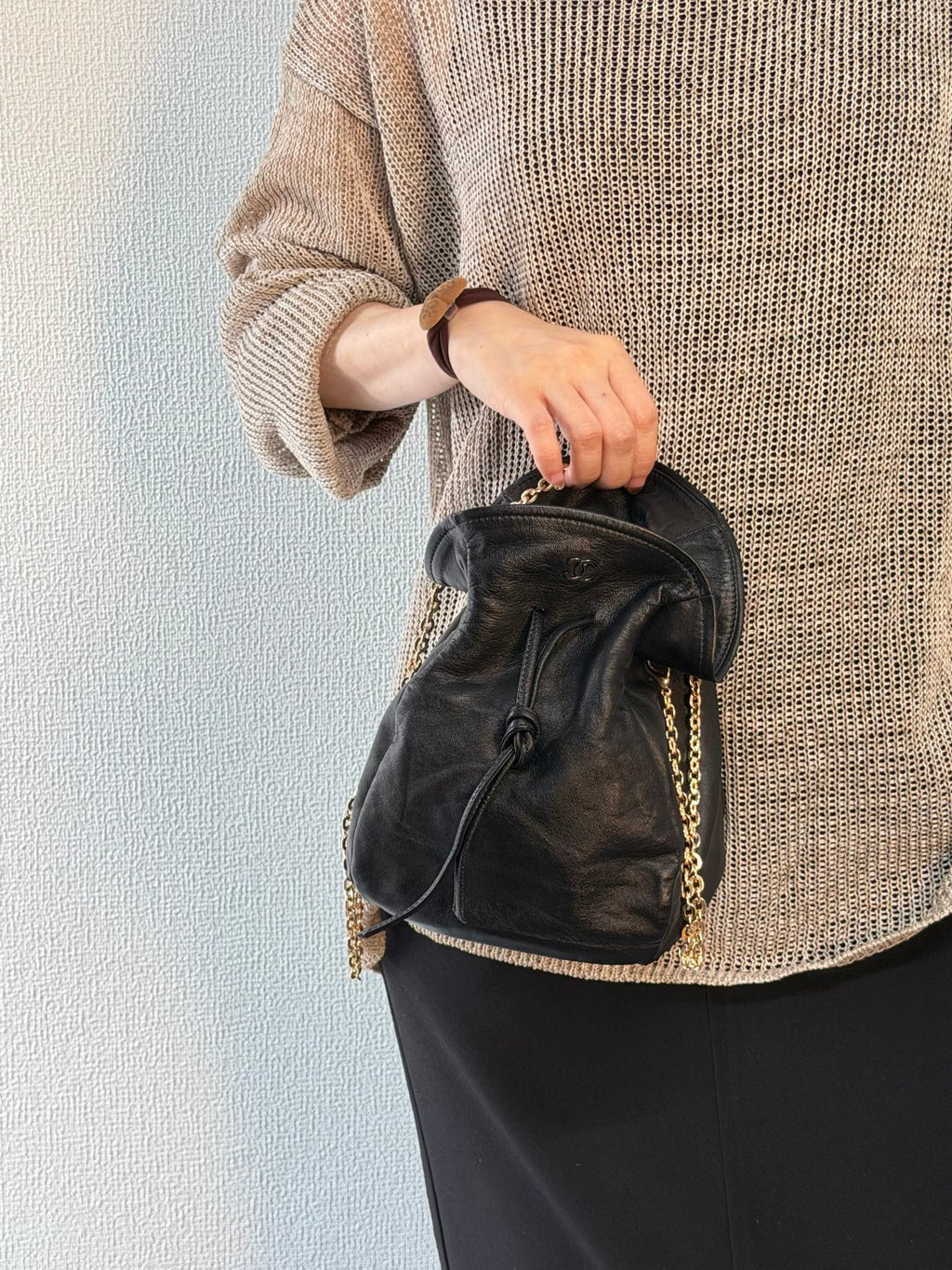 CHANEL Lambksin Bucketbag