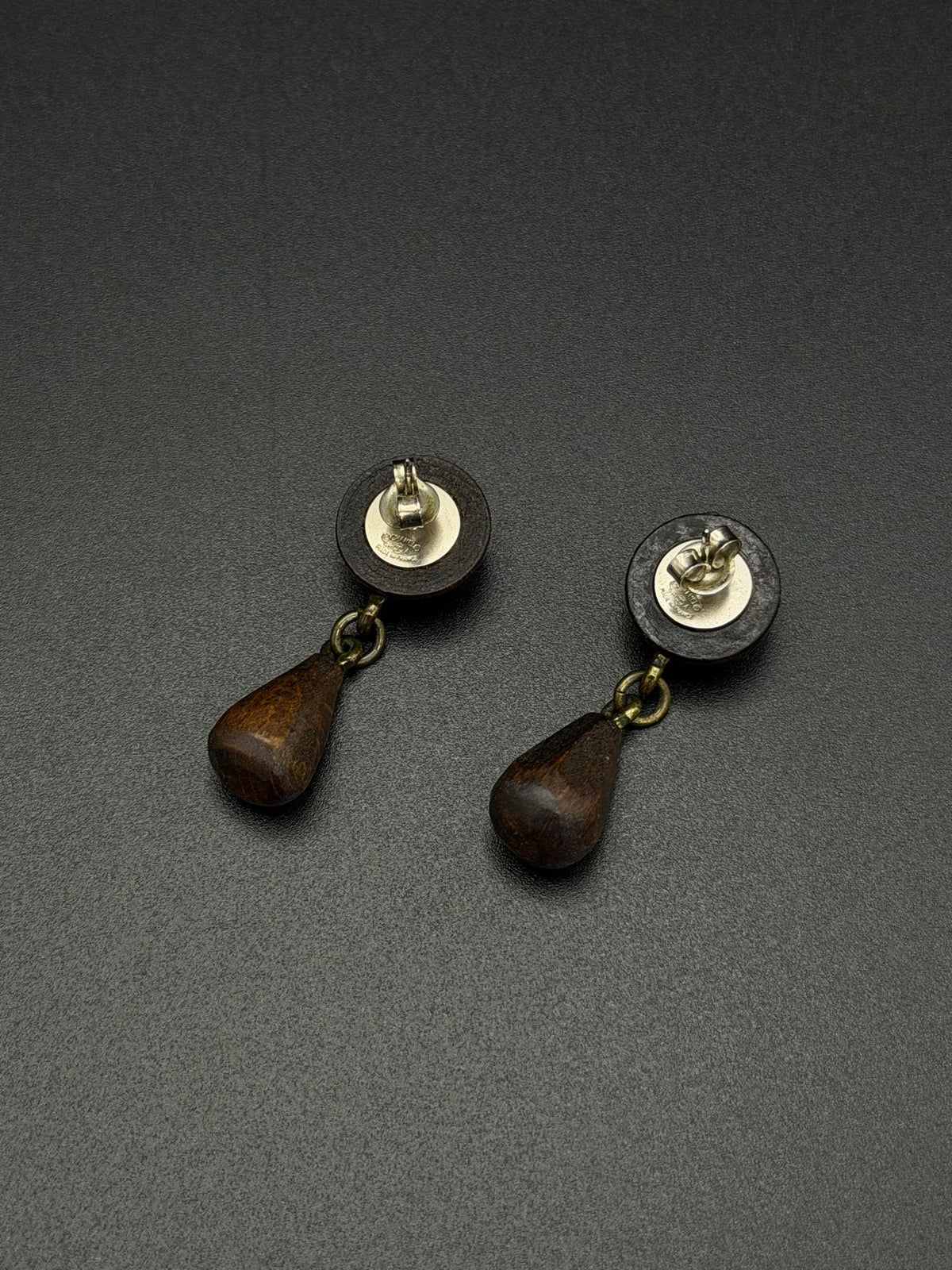 CHANEL Double C Logo Wood Earring