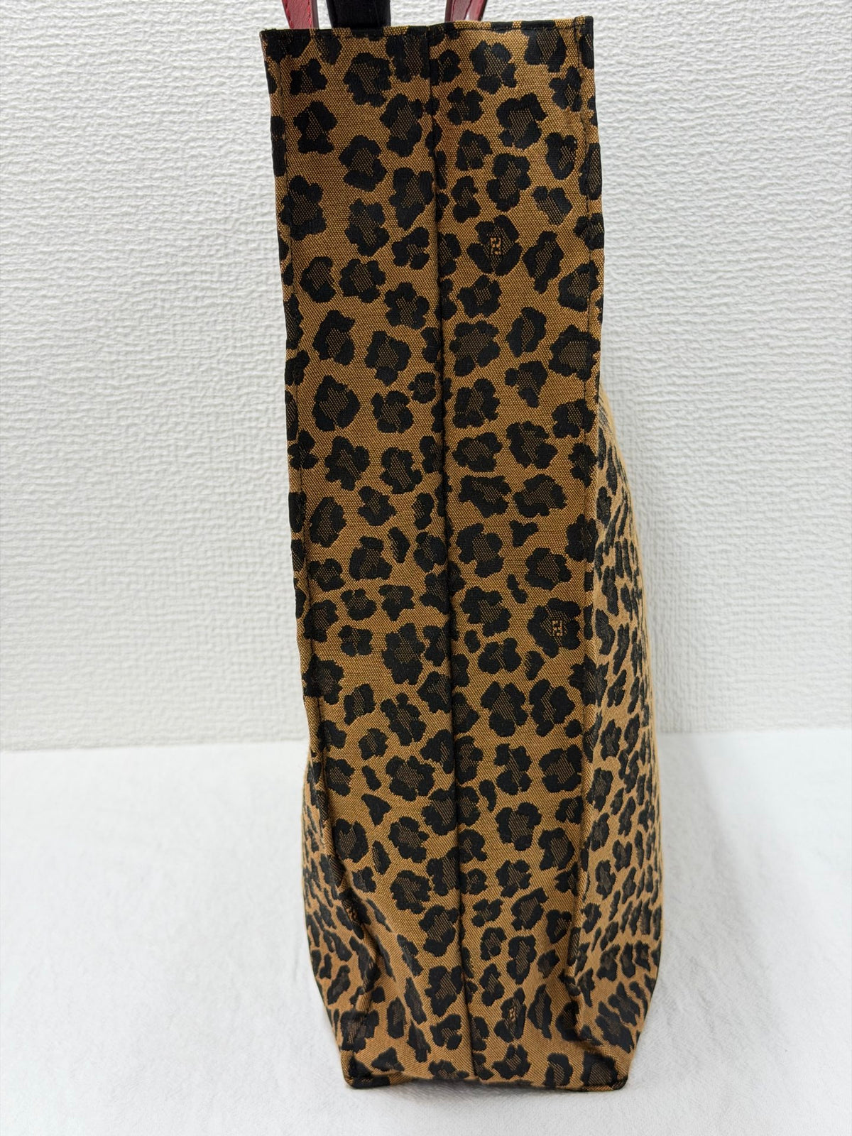 Fendi Leopard Printed Canvas Shopping Tote Bag
