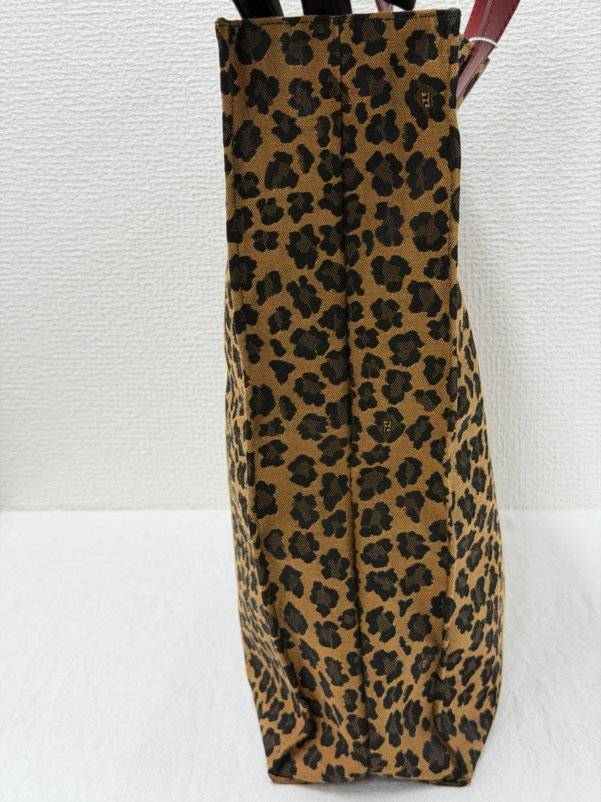 Fendi Leopard Printed Canvas Shopping Tote Bag