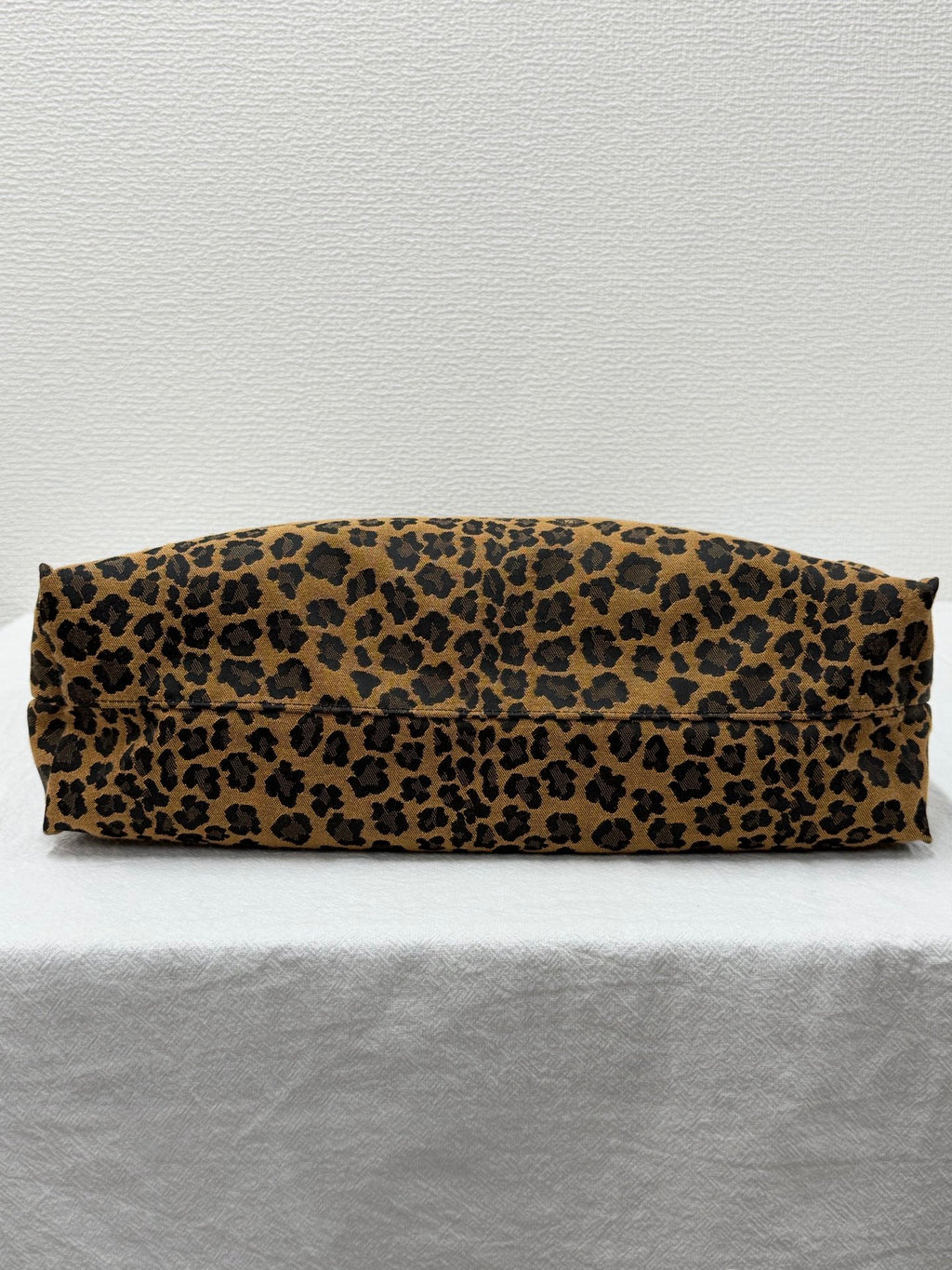 Fendi Leopard Printed Canvas Shopping Tote Bag