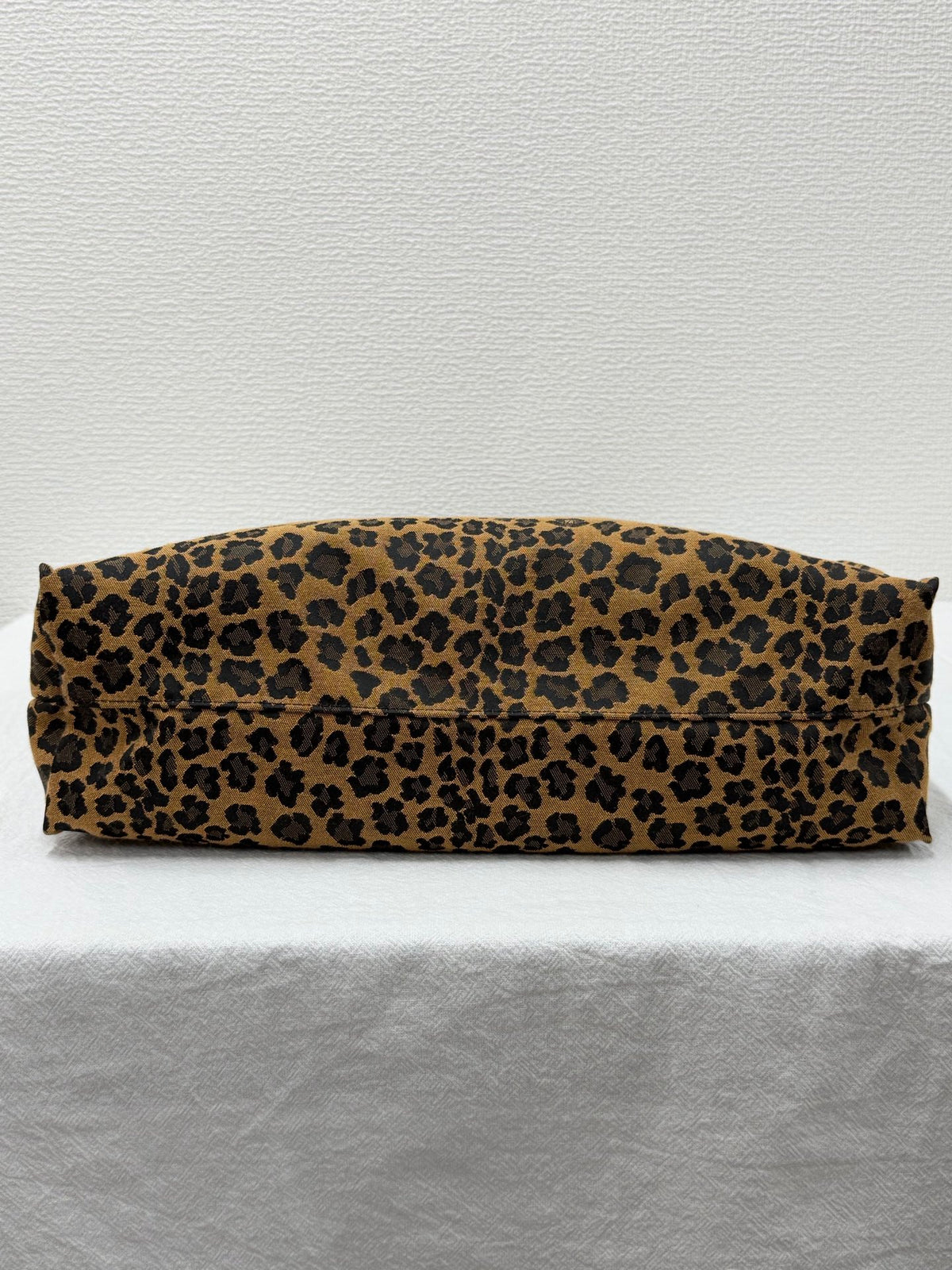 Fendi Leopard Printed Canvas Shopping Tote Bag
