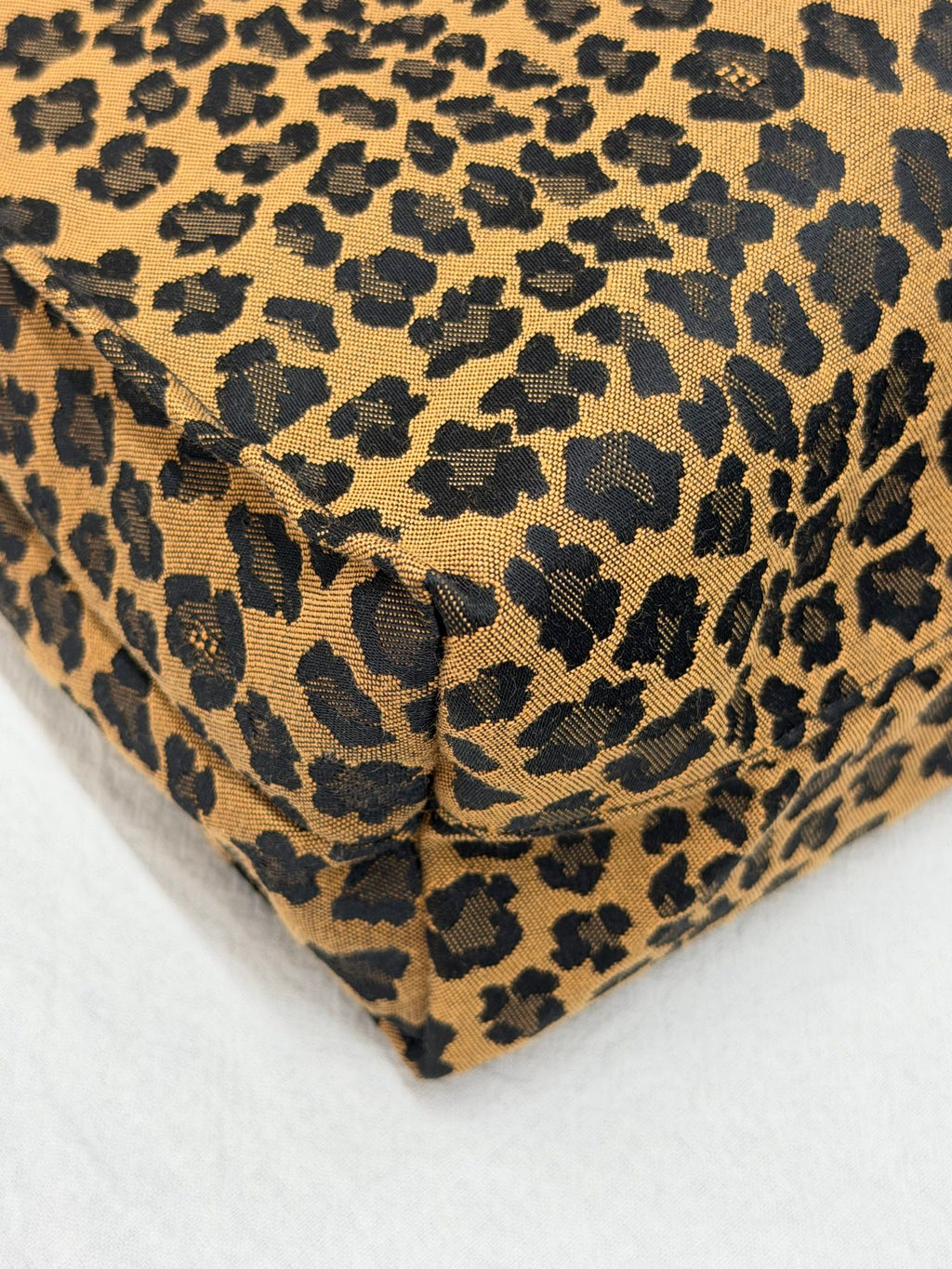 Fendi Leopard Printed Canvas Shopping Tote Bag
