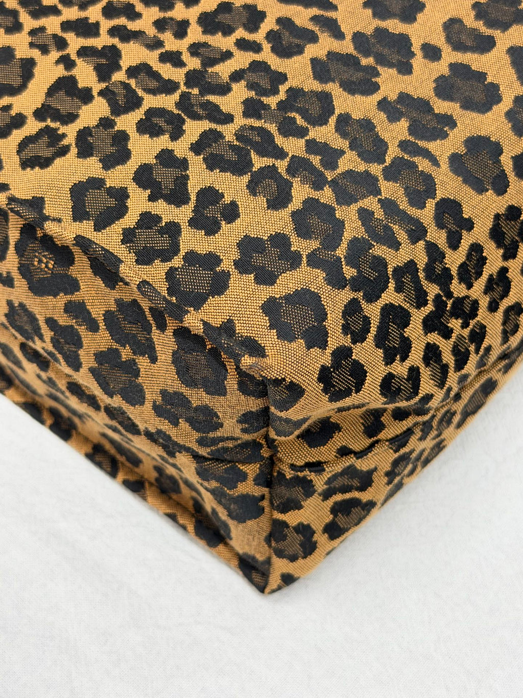 Fendi Leopard Printed Canvas Shopping Tote Bag