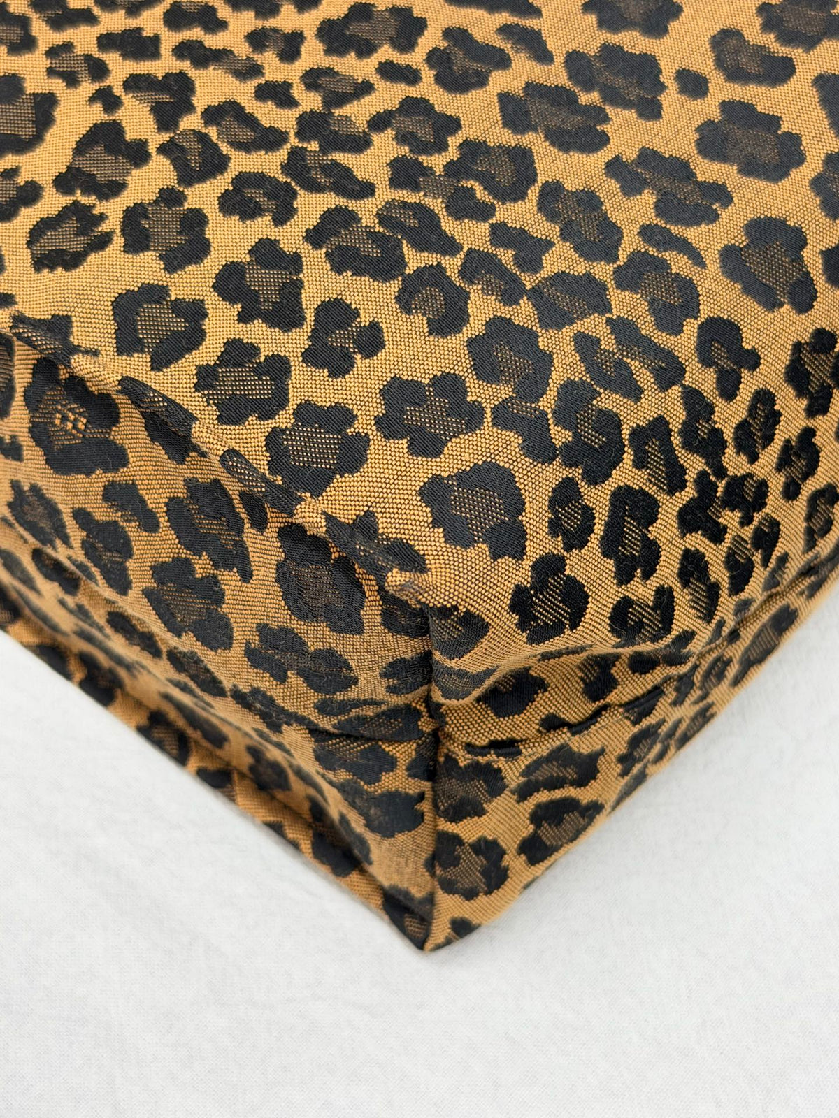 Fendi Leopard Printed Canvas Shopping Tote Bag