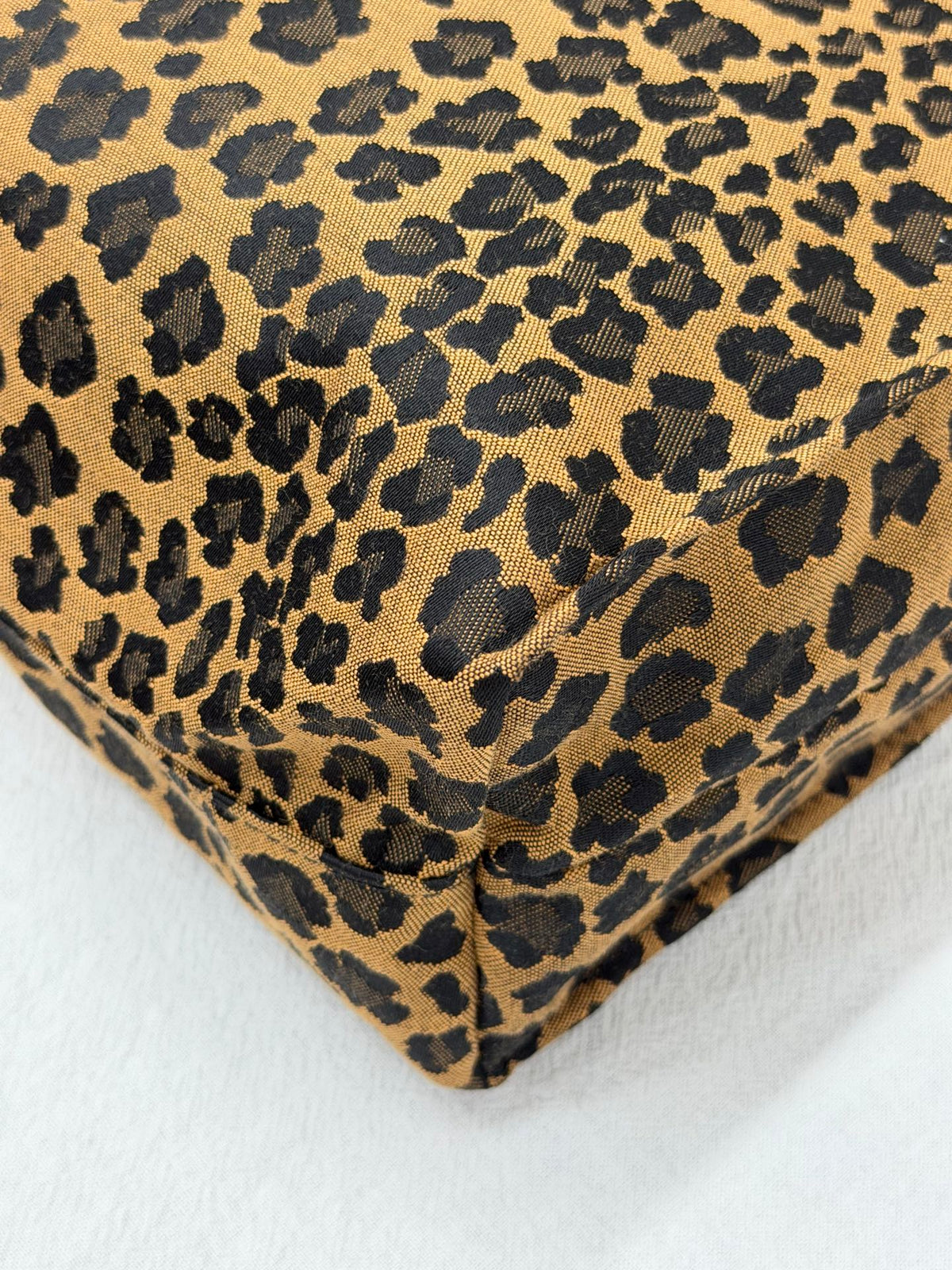 Fendi Leopard Printed Canvas Shopping Tote Bag