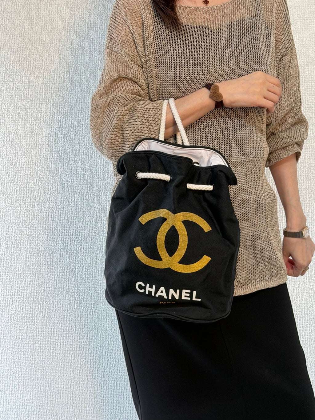 Chanel Canvas Drawstring Backpack