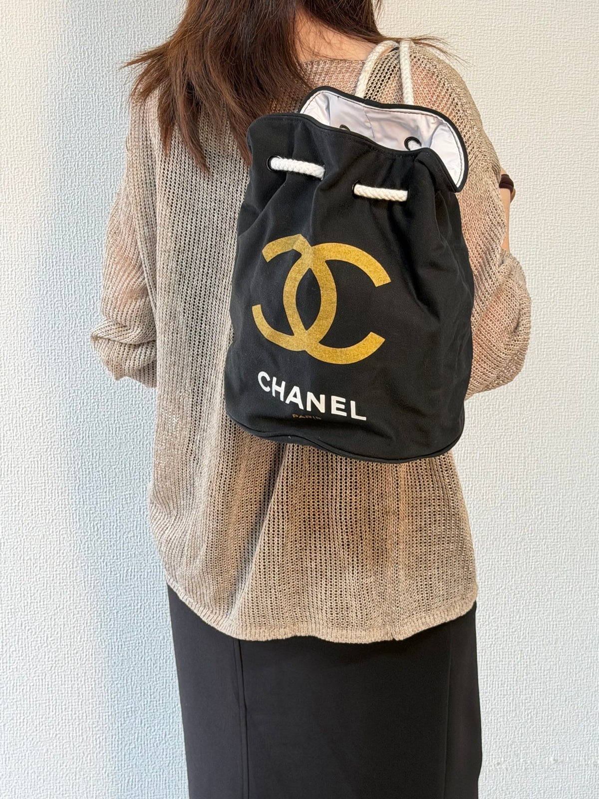 Chanel Canvas Drawstring Backpack