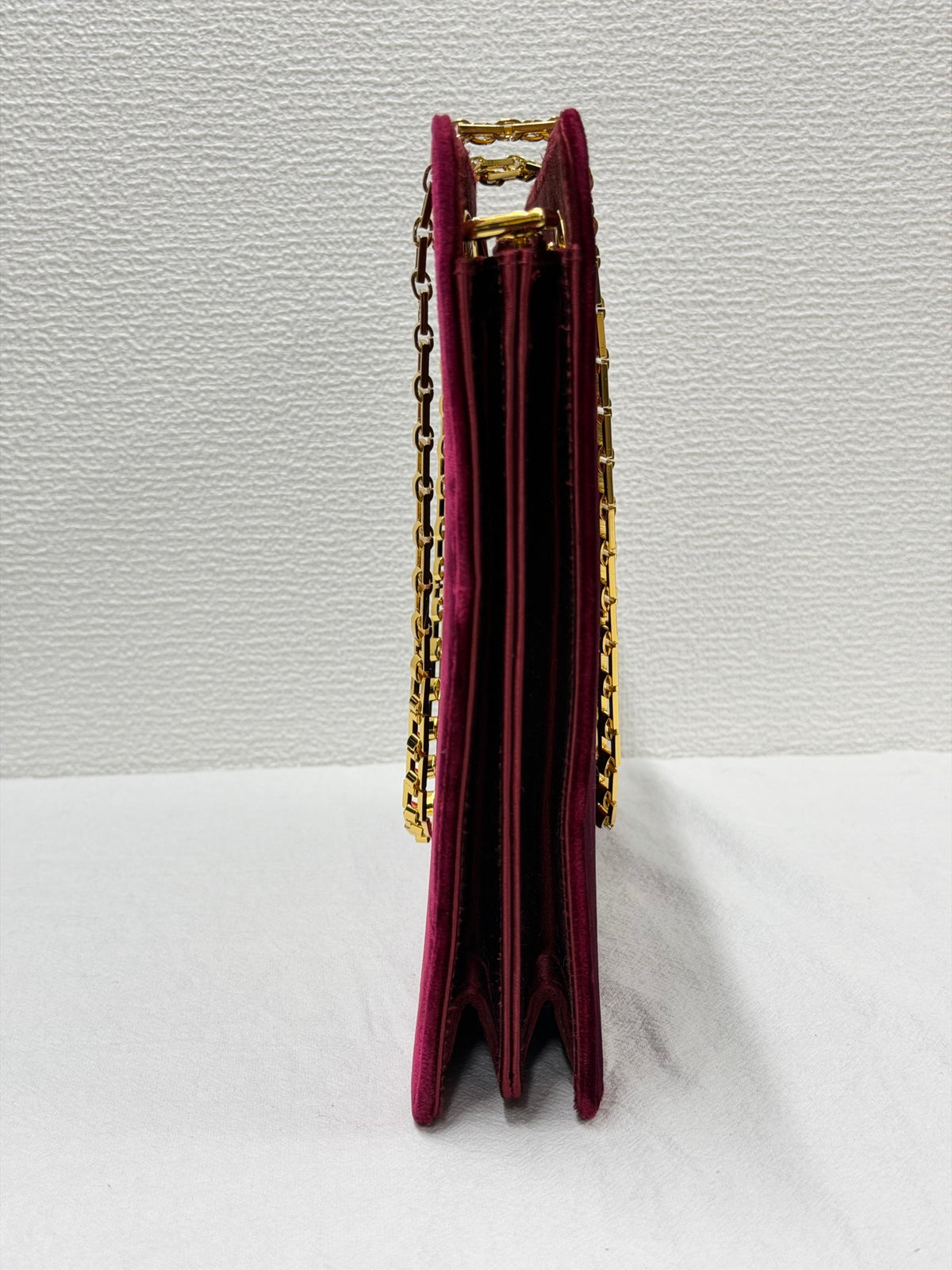FENDI Velvet Rectangular Flap Chain Shoulder Bag
