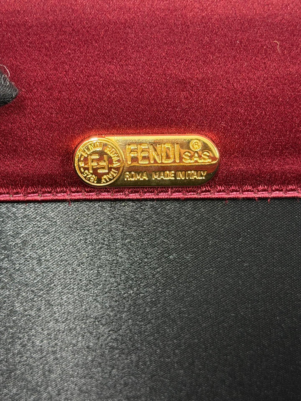 FENDI Velvet Rectangular Flap Chain Shoulder Bag