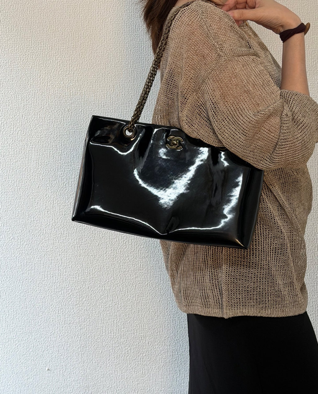 Chanel  Patent Leather CC Chain  Bag
