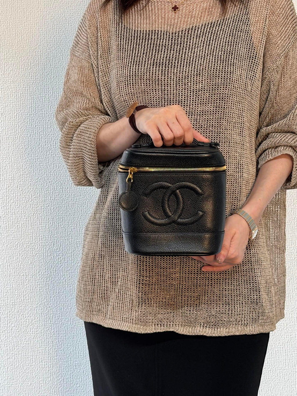 CHANEL Cavier Skin Vanity Case