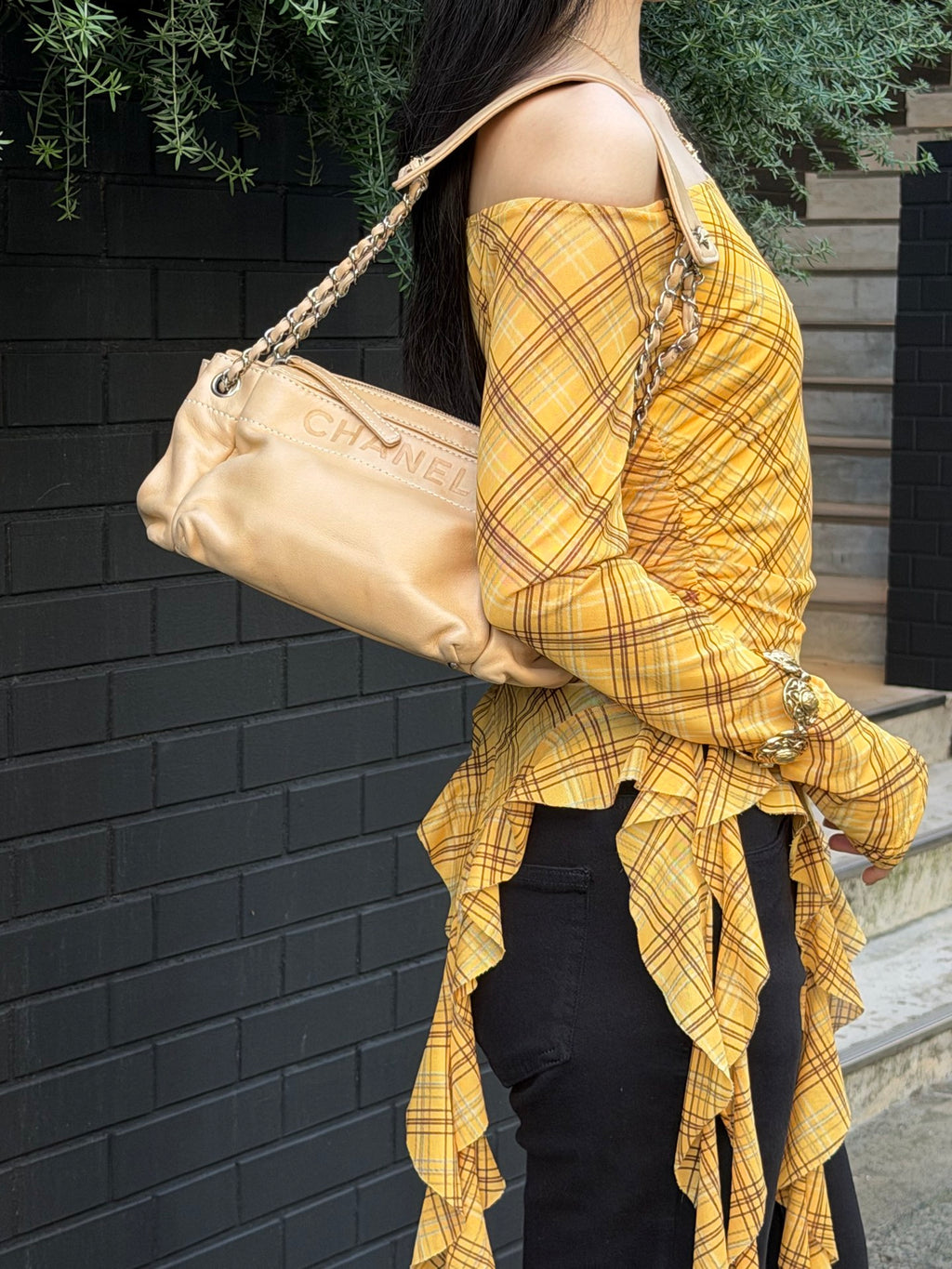 CHANEL Wild Stitch  East/West Hobo Chain Shoulder Bag