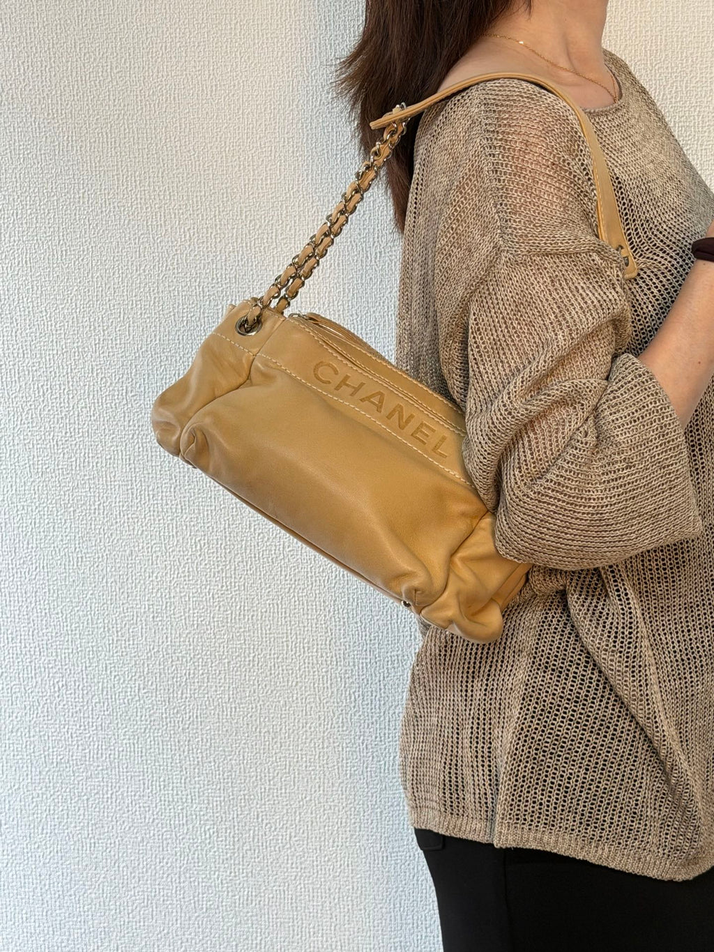 CHANEL Wild Stitch  East/West Hobo Chain Shoulder Bag