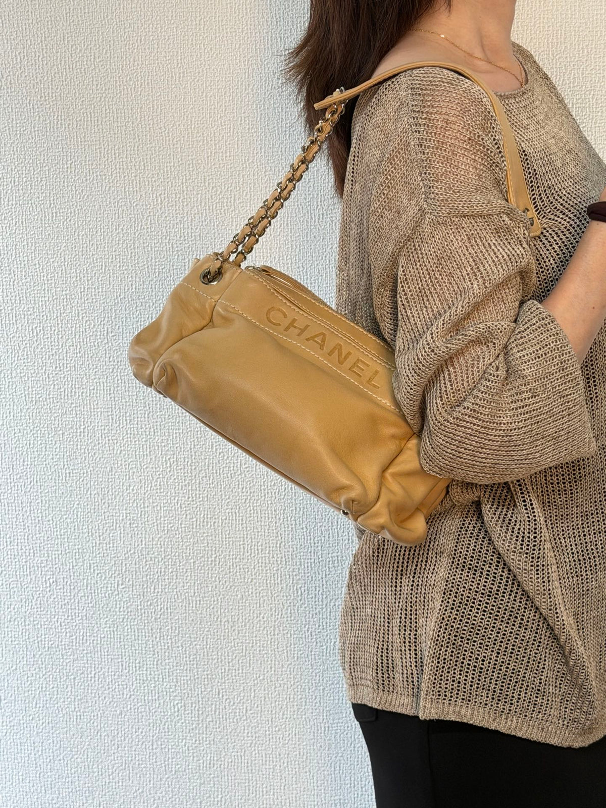 CHANEL Wild Stitch  East/West Hobo Chain Shoulder Bag