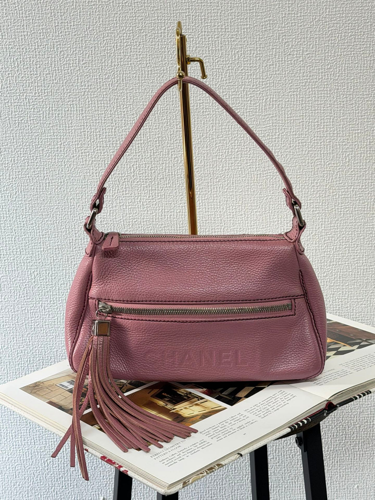 CHANEL Caviar Skin Tassel Flap Bag
