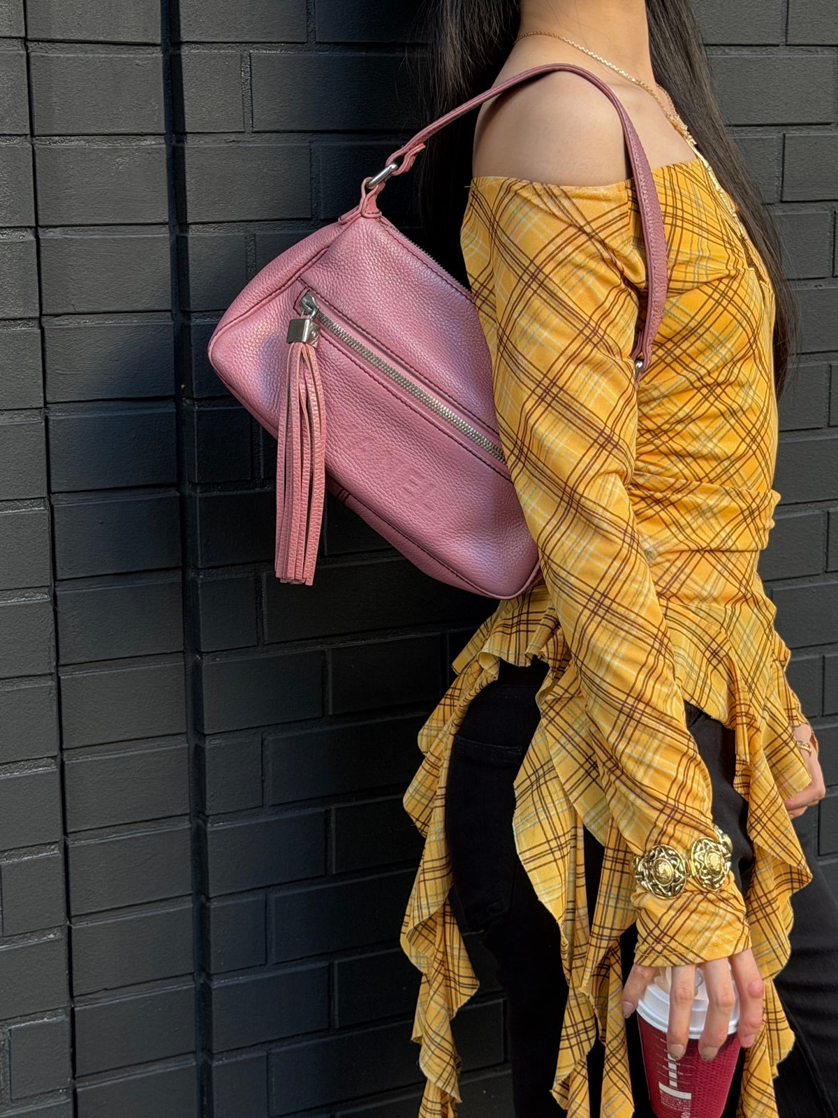 CHANEL Caviar Skin Tassel Flap Bag