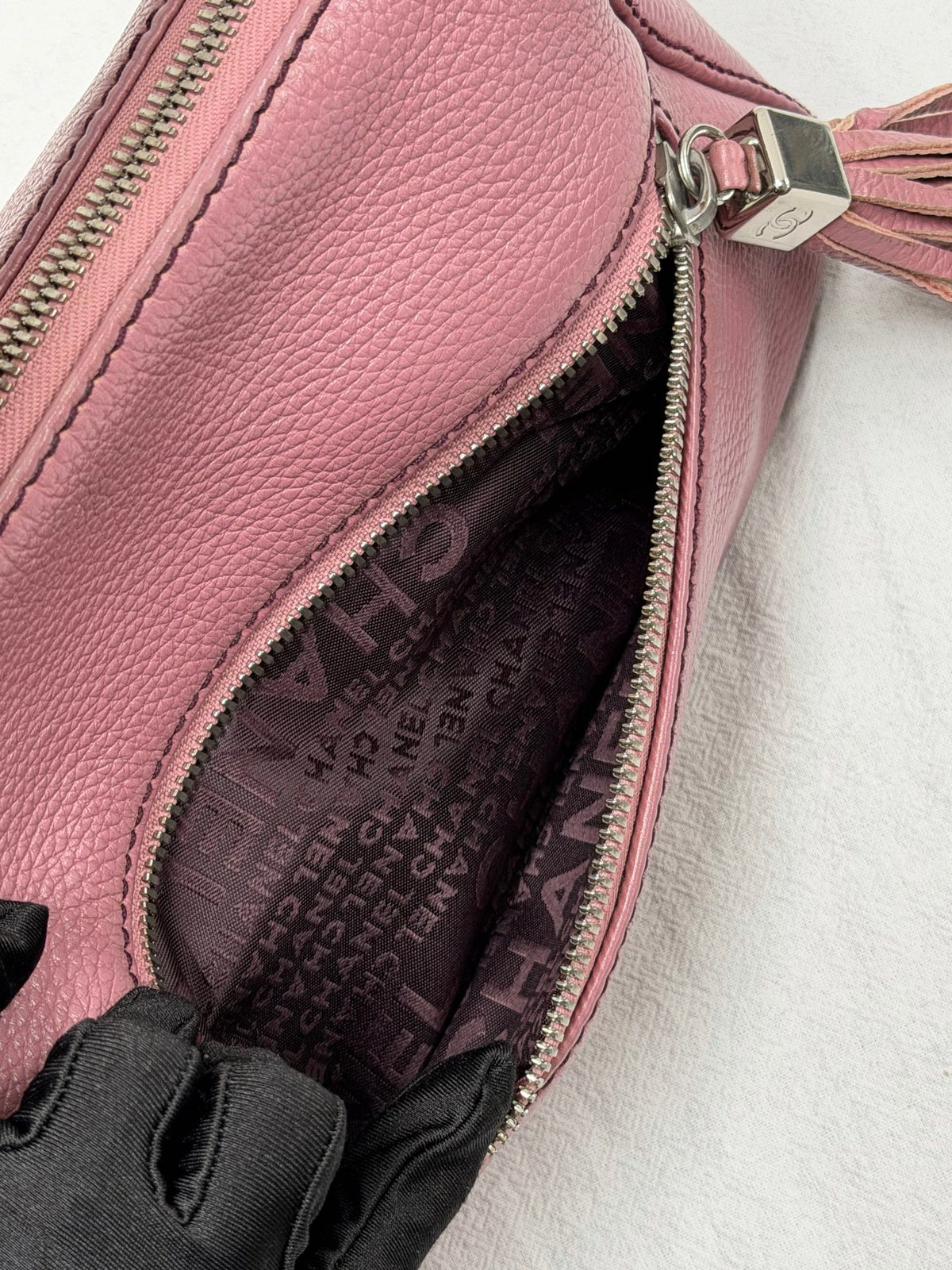 CHANEL Caviar Skin Tassel Flap Bag