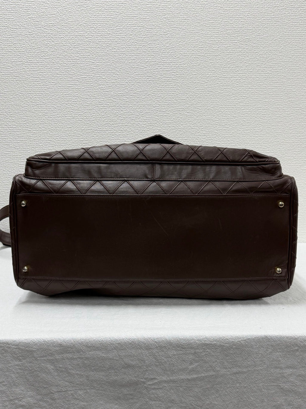 CHANEL Quilted Lambskin Top Handle Duffle Bag