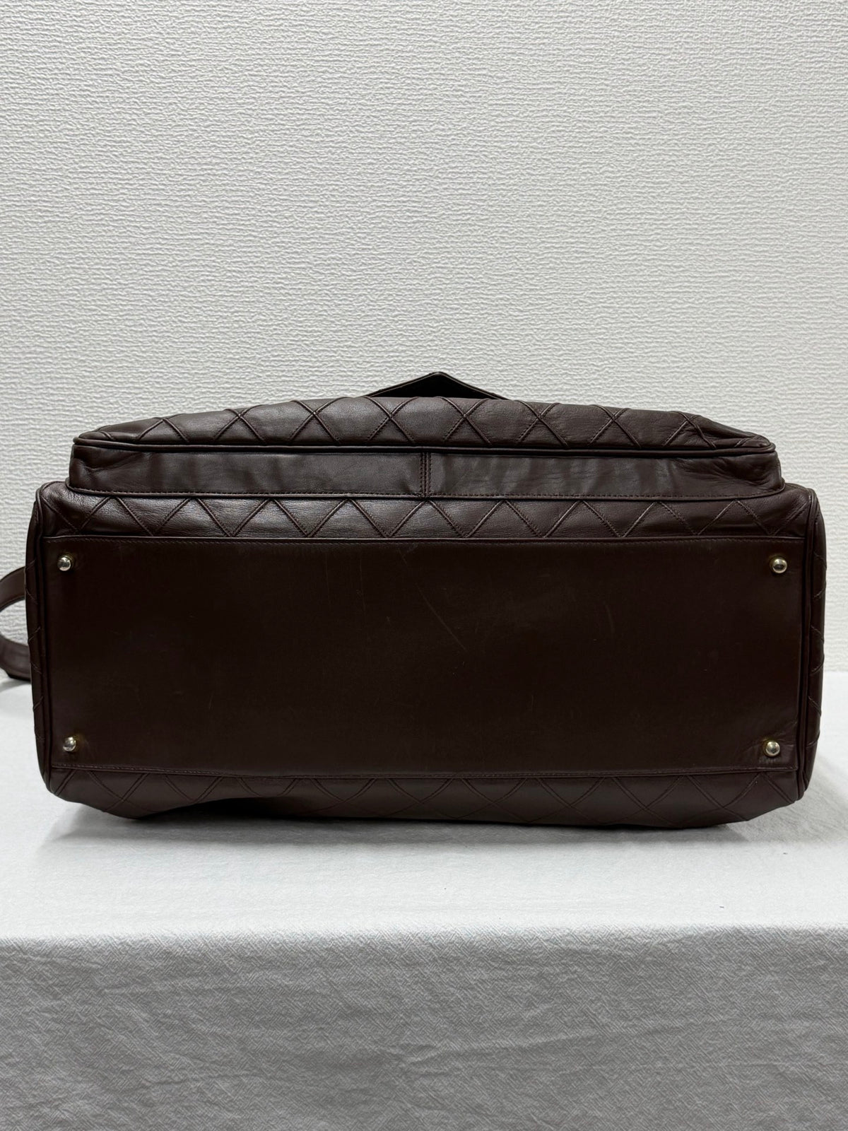 CHANEL Quilted Lambskin Top Handle Duffle Bag