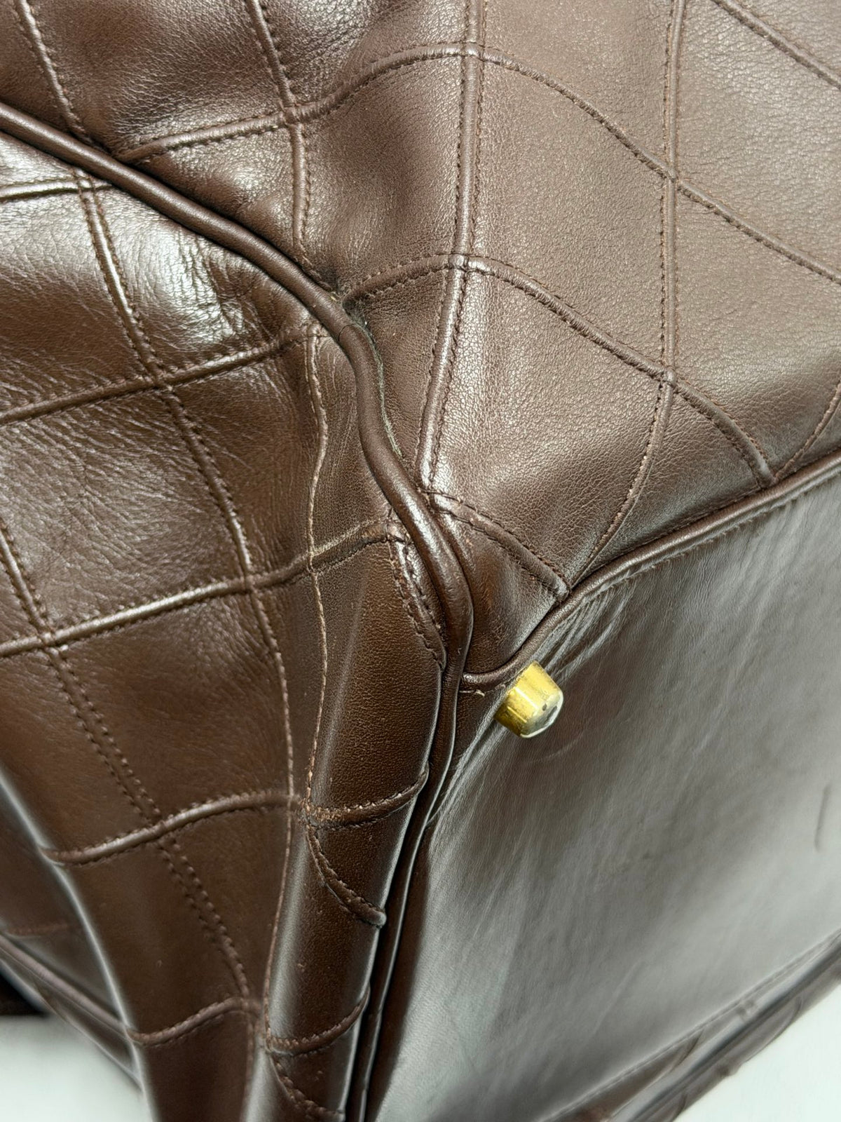 CHANEL Quilted Lambskin Top Handle Duffle Bag