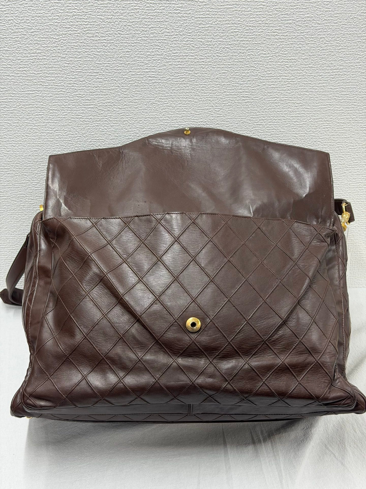 CHANEL Quilted Lambskin Top Handle Duffle Bag
