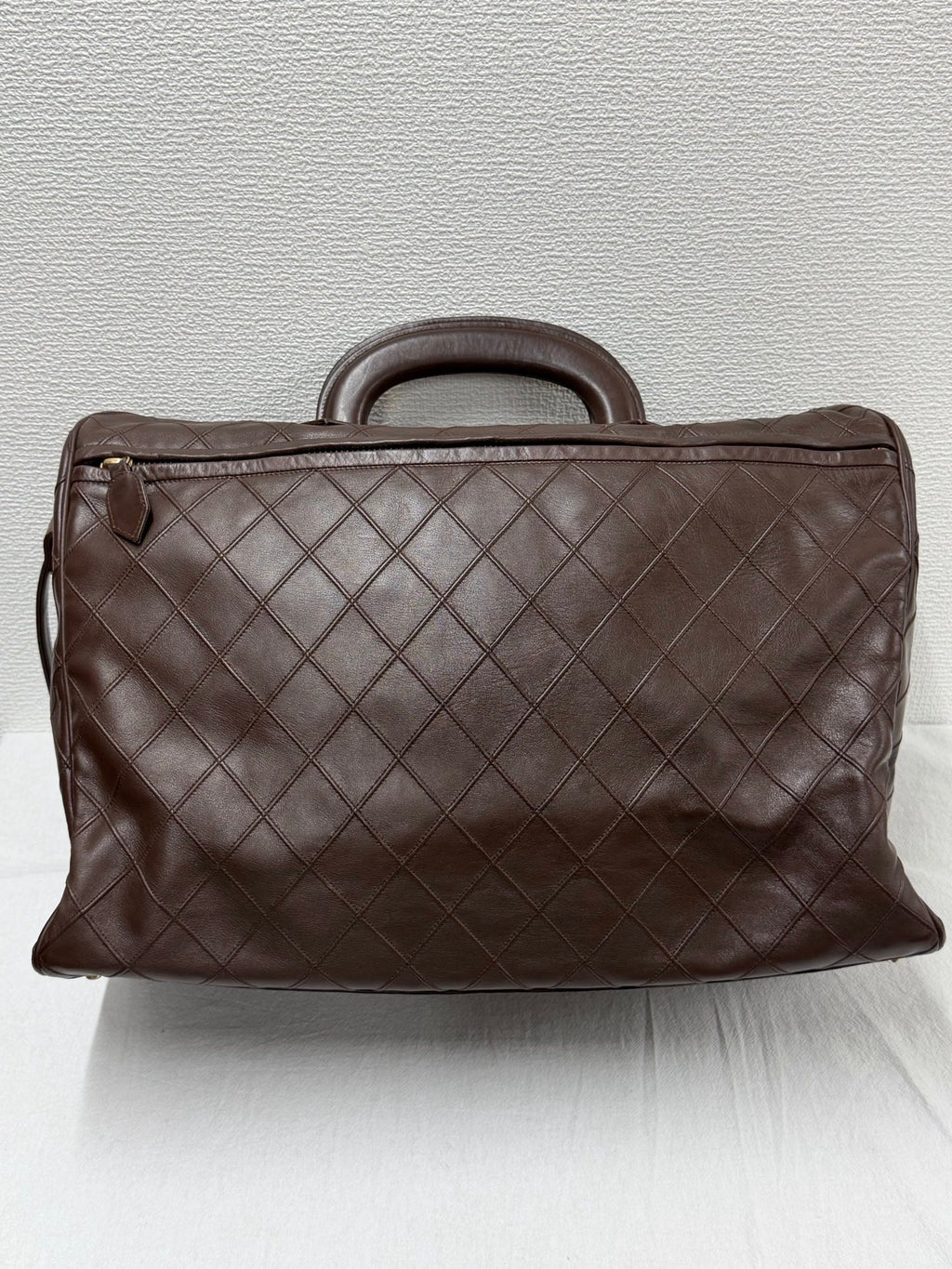 CHANEL Quilted Lambskin Top Handle Duffle Bag