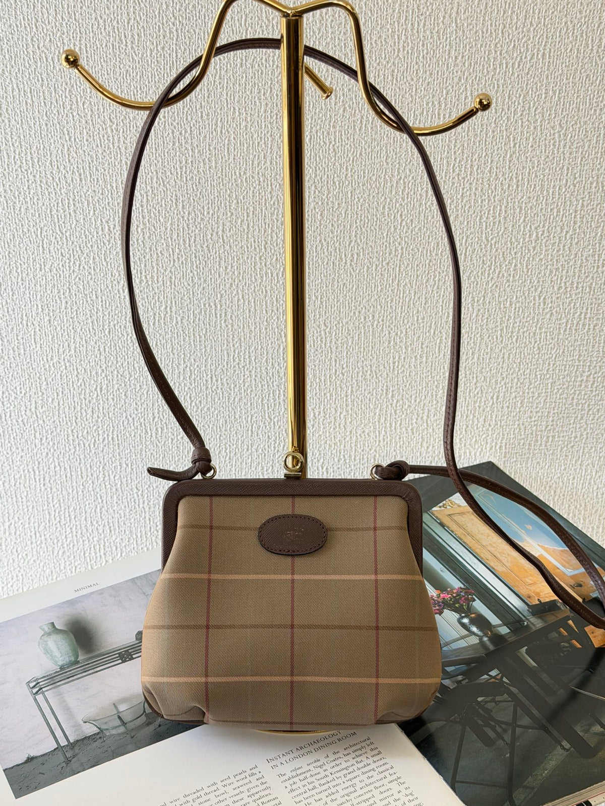 BURBERRY Nova Check Canvas Frame Pouch