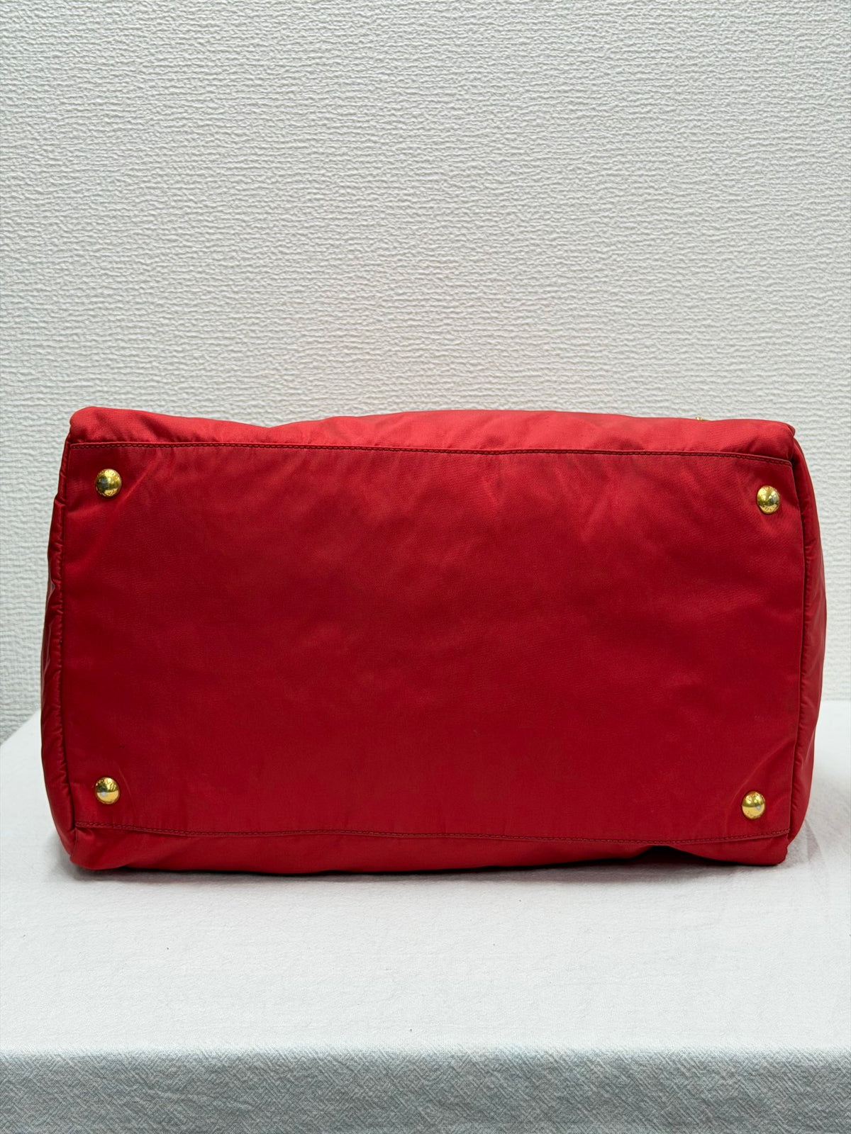 PRADA Tessuto Nylon Saffiano Leather 2way Boston Bag Rosso