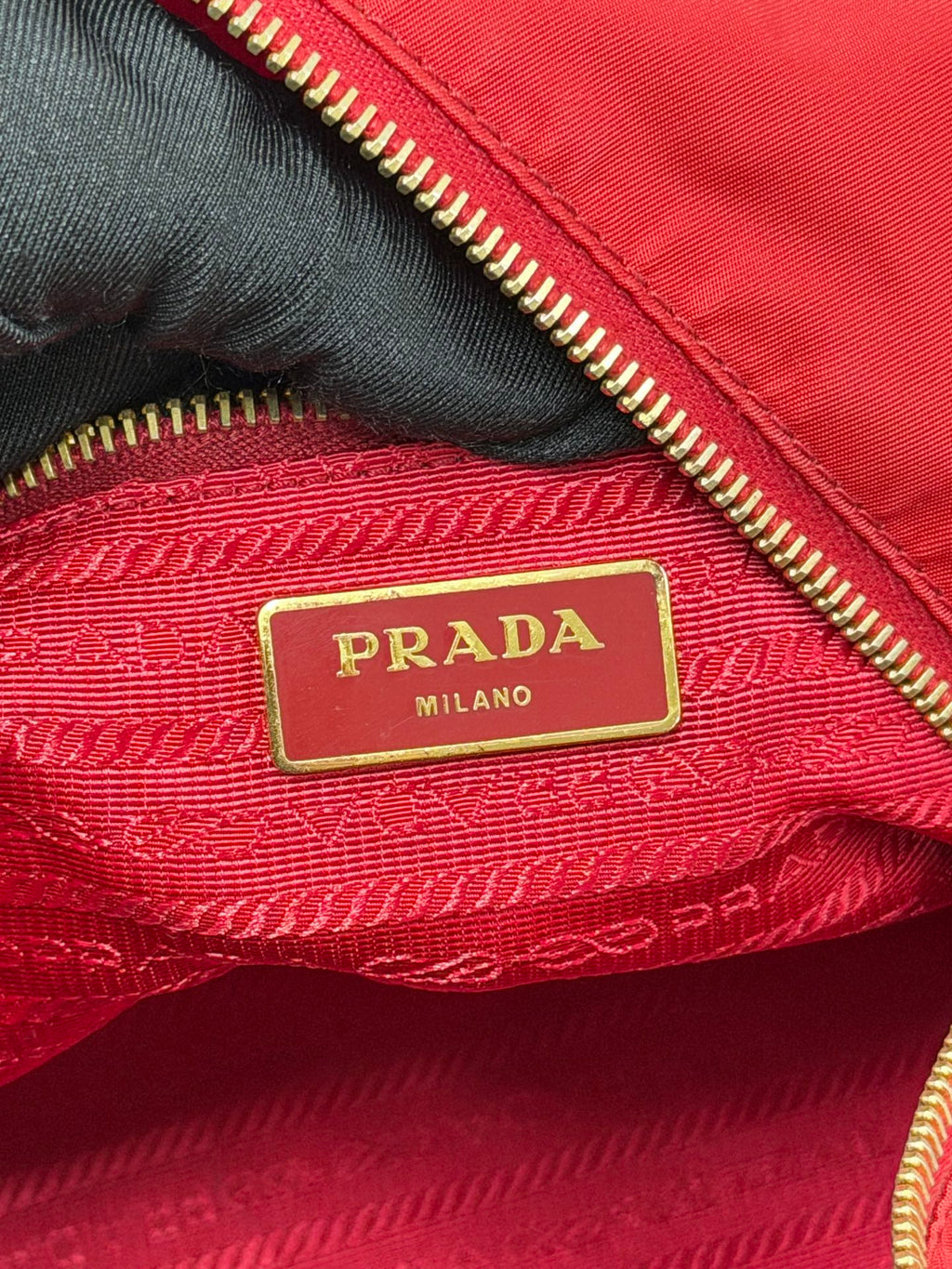 PRADA Tessuto Nylon Saffiano Leather 2way Boston Bag Rosso