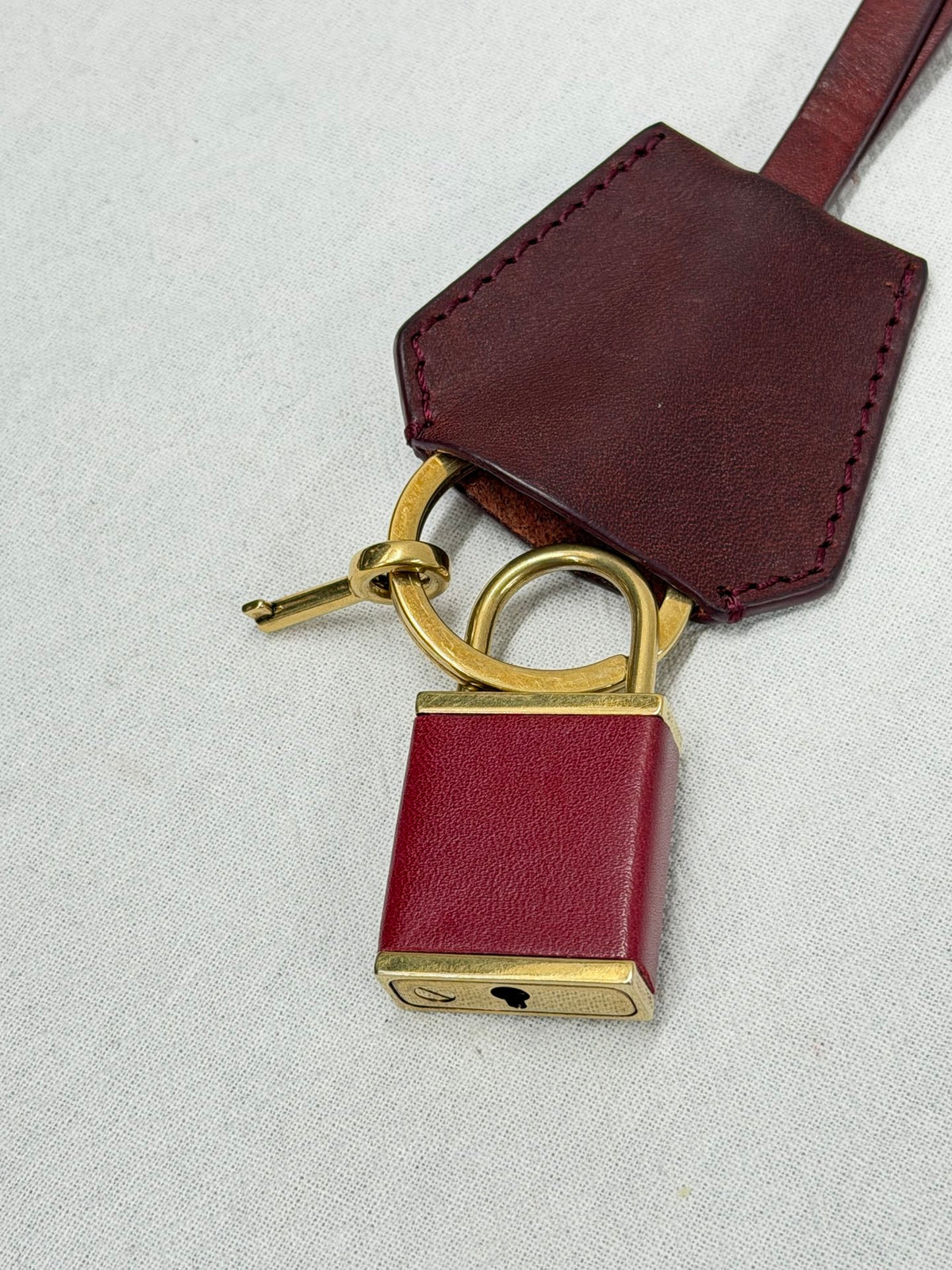 CELINE Vintage C Macadam Canvas Shoulder Bag with Red Leather Trim