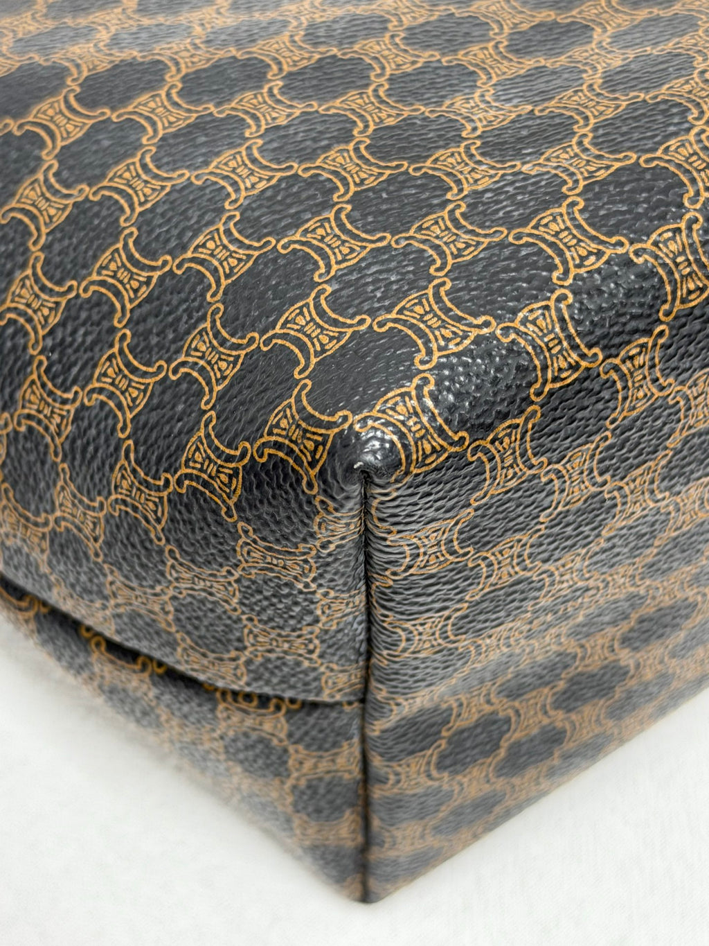 CELINE Vintage Black Macadam Canvas Accessories Pouch Shoulder Bag