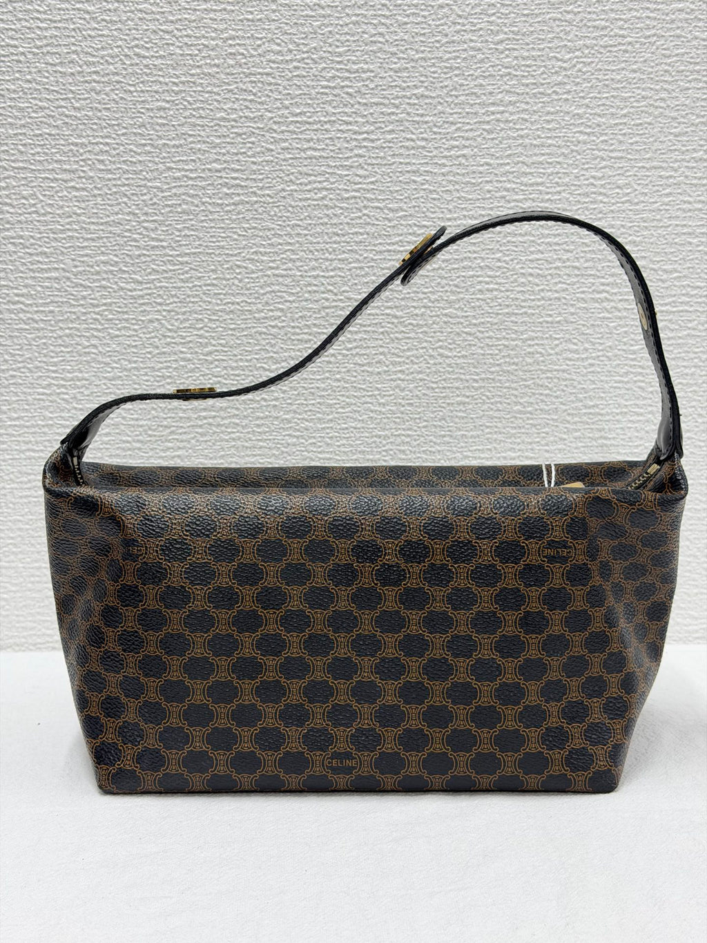 CELINE Vintage Black Macadam Canvas Accessories Pouch Shoulder Bag