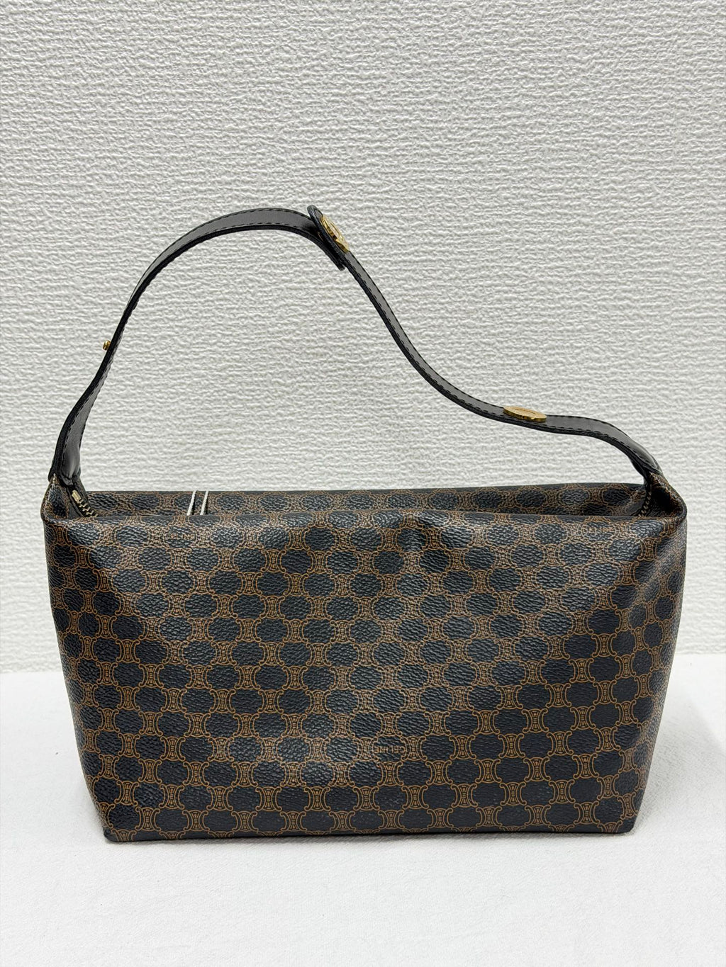 CELINE Vintage Black Macadam Canvas Accessories Pouch Shoulder Bag
