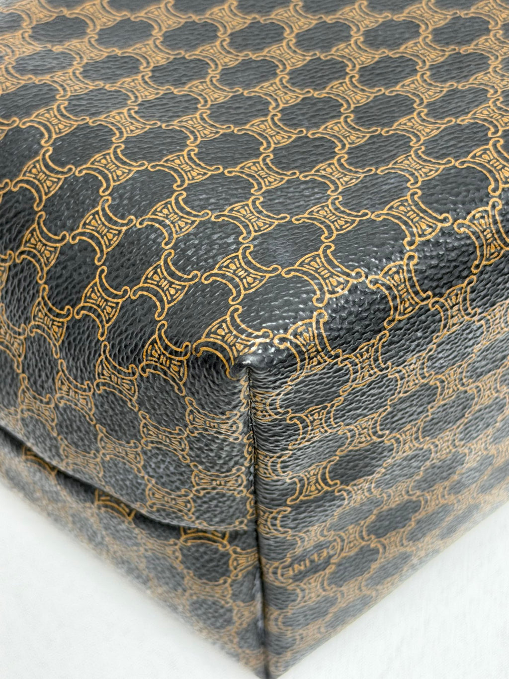 CELINE Vintage Black Macadam Canvas Accessories Pouch Shoulder Bag