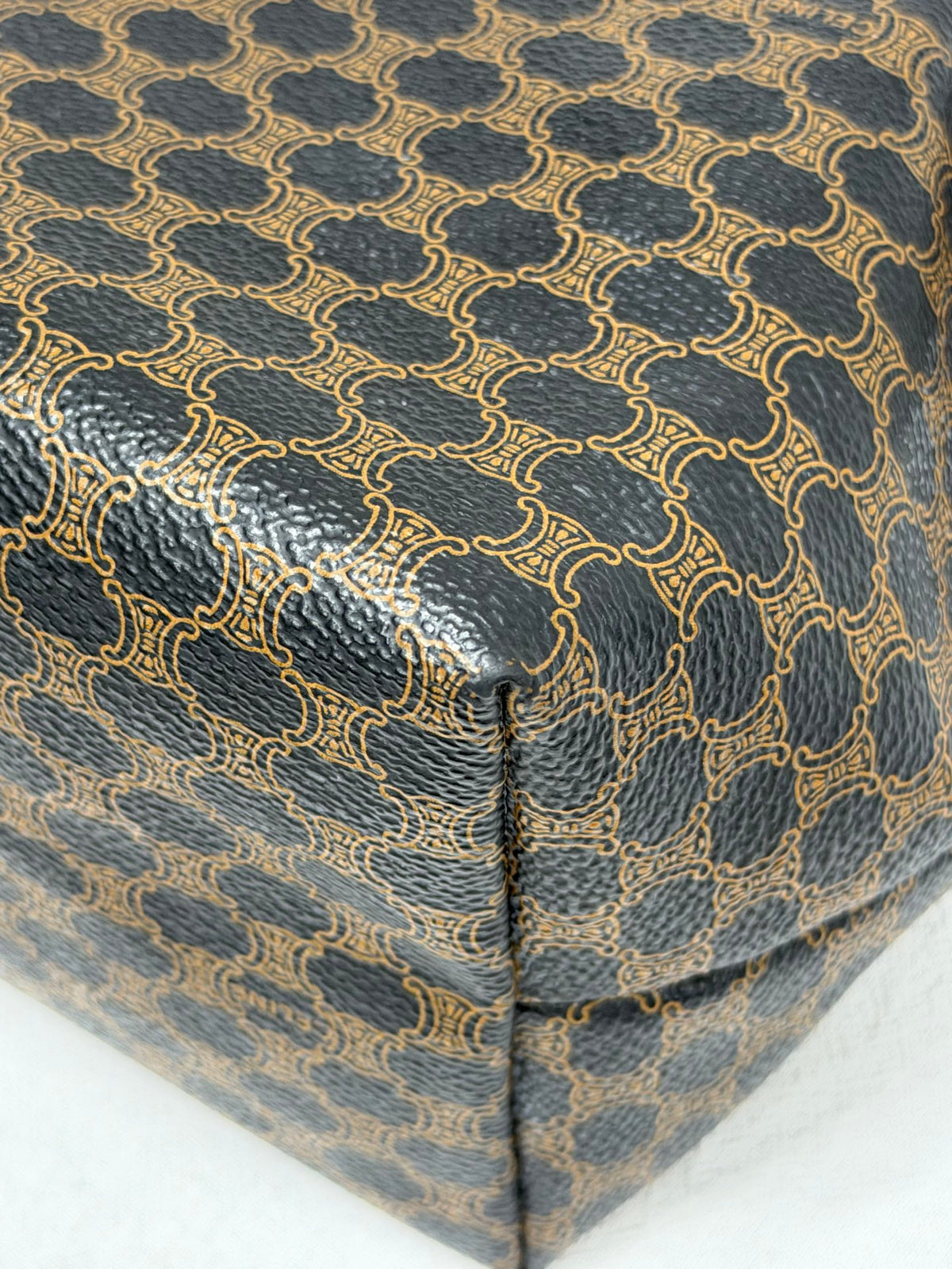 CELINE Vintage Black Macadam Canvas Accessories Pouch Shoulder Bag