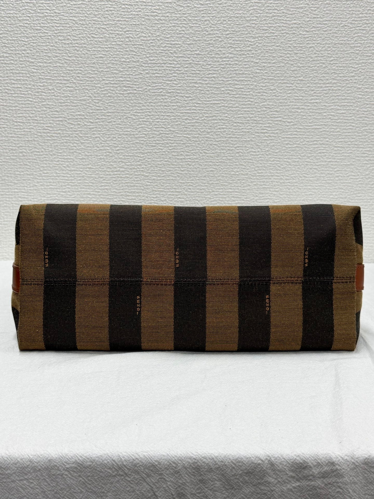 FENDI Vintage Pequin Stripe Canvas Hobo Shoulder Bag