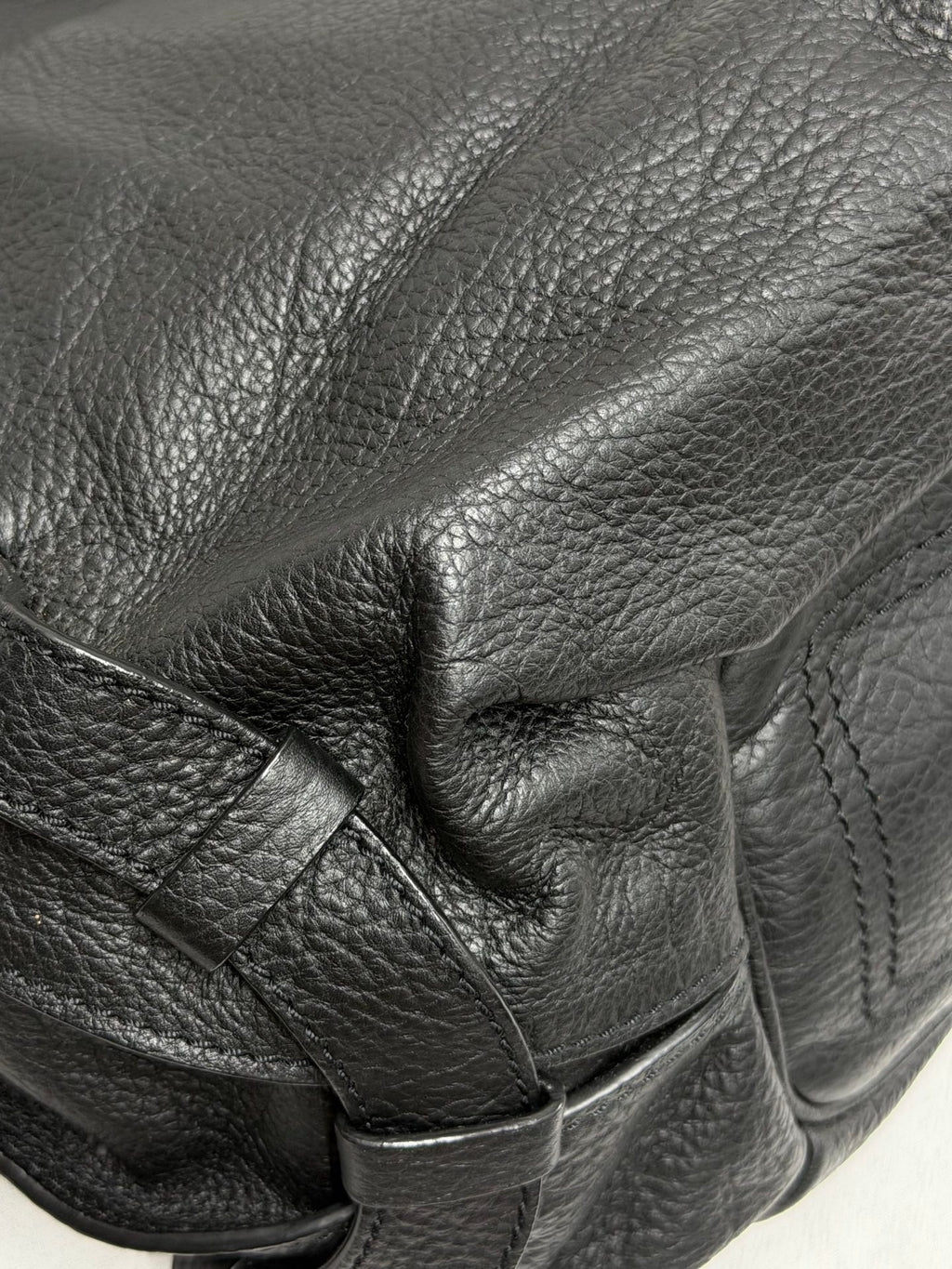 CELINE Grained Leather Bittersweet Hobo Shoulder Bag Black