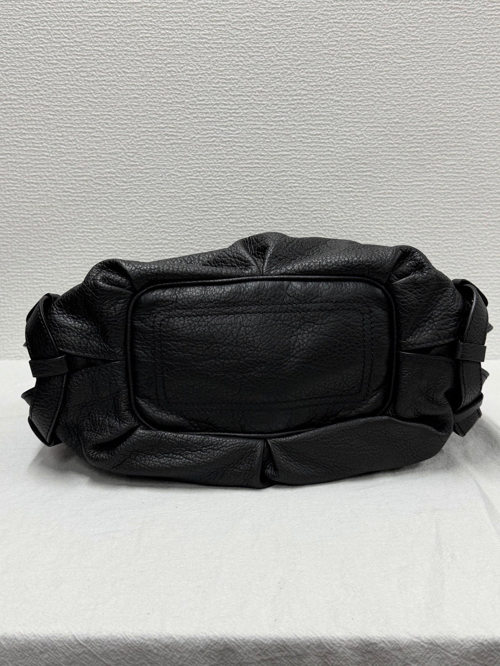 CELINE Grained Leather Bittersweet Hobo Shoulder Bag Black