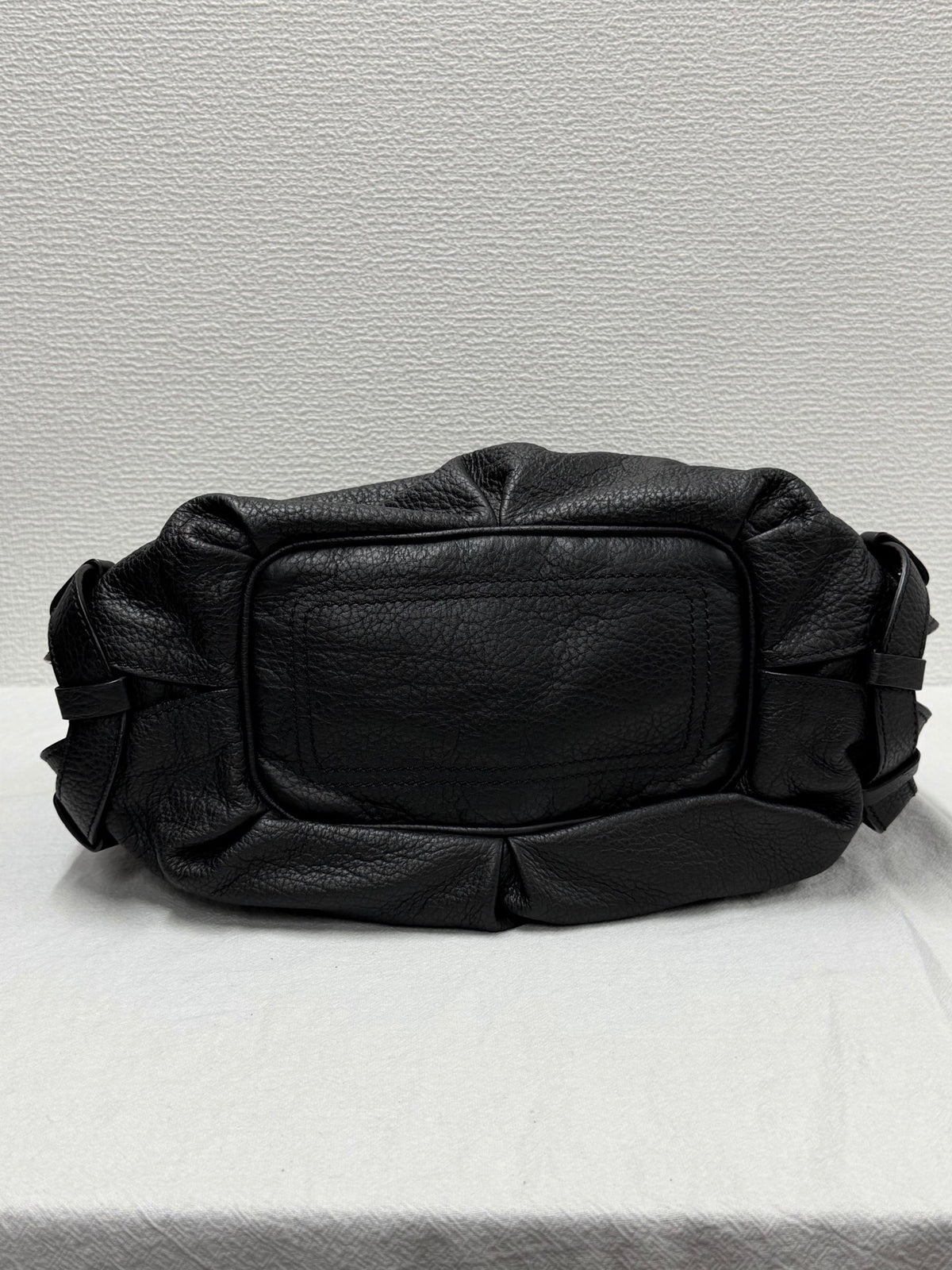 CELINE Grained Leather Bittersweet Hobo Shoulder Bag Black