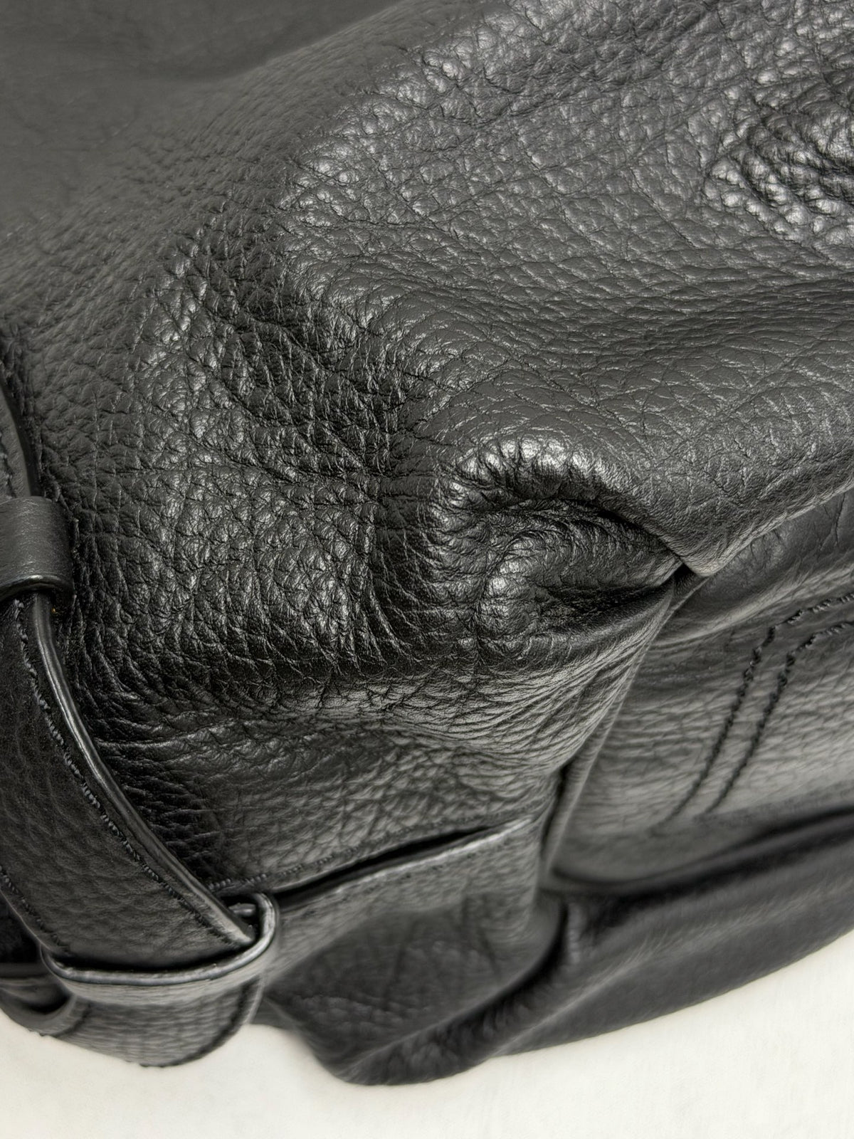 CELINE Grained Leather Bittersweet Hobo Shoulder Bag Black