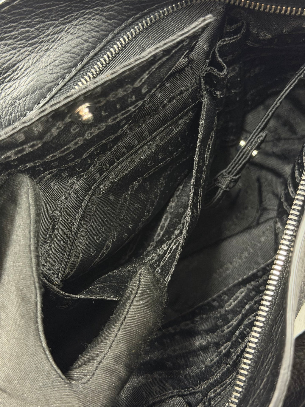CELINE Grained Leather Bittersweet Hobo Shoulder Bag Black