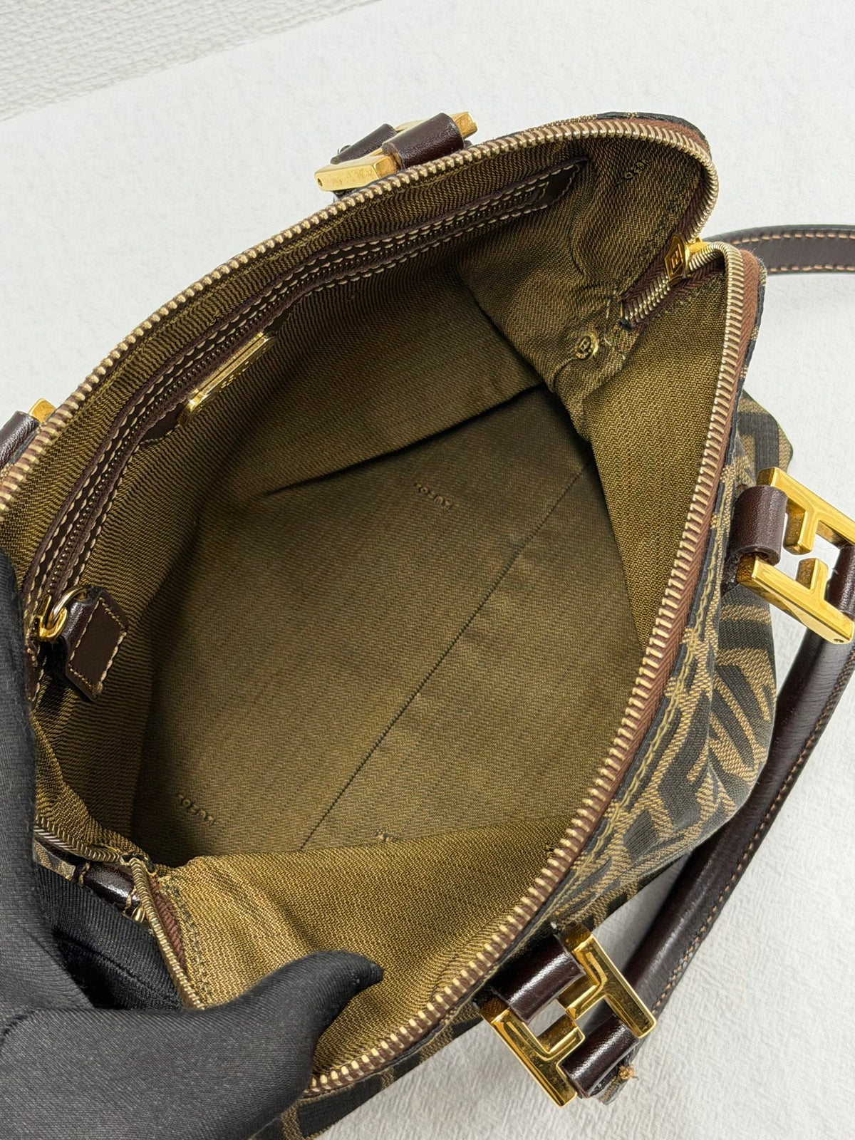 FENDI Zucca Canvas Dome Top Handle 2-Way Bag