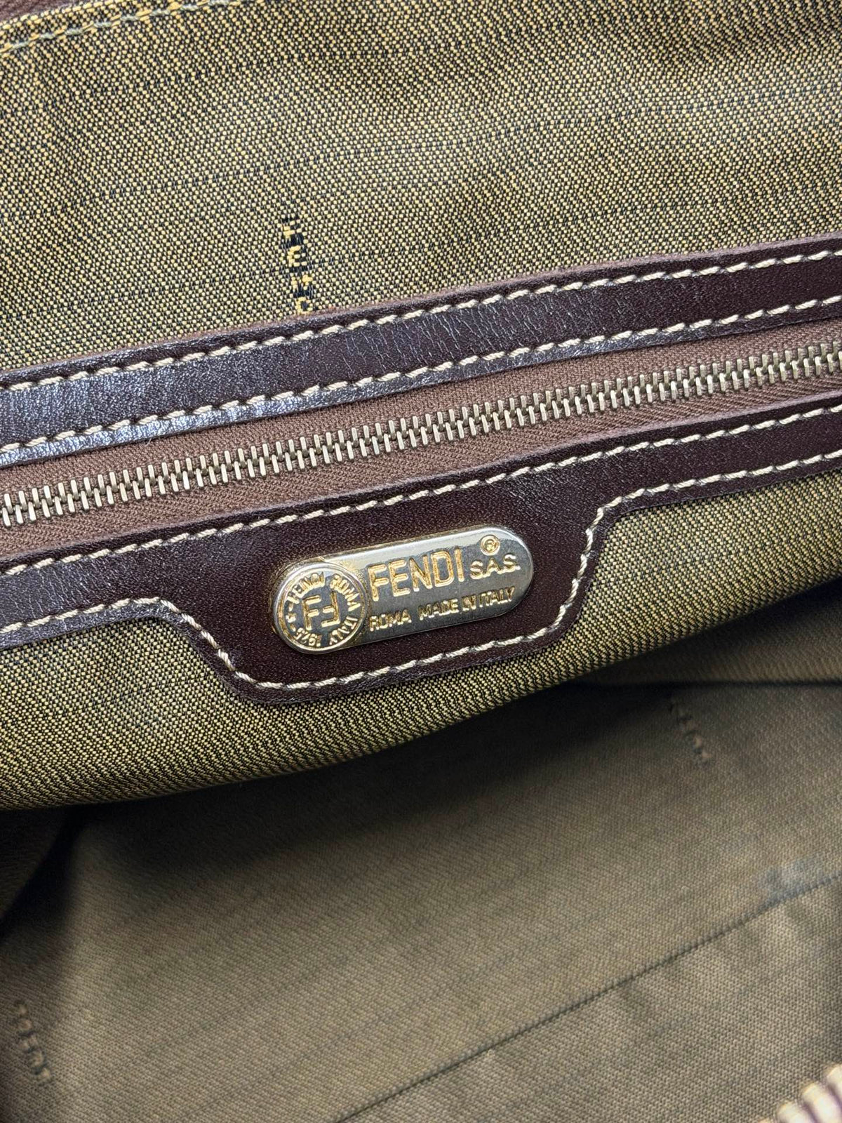 FENDI Zucca Canvas Dome Top Handle 2-Way Bag