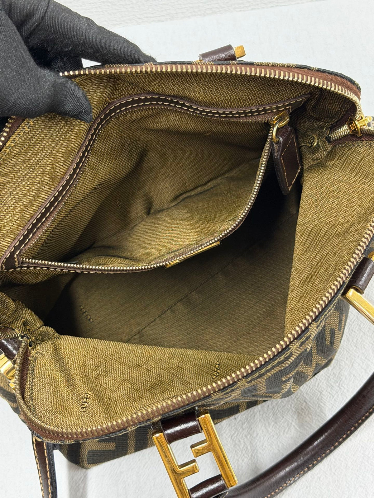 FENDI Zucca Canvas Dome Top Handle 2-Way Bag